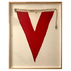Professionell gerahmte nautische Signalflagge aus dem Zweiten Weltkrieg 'Rot &amp; Weiß'