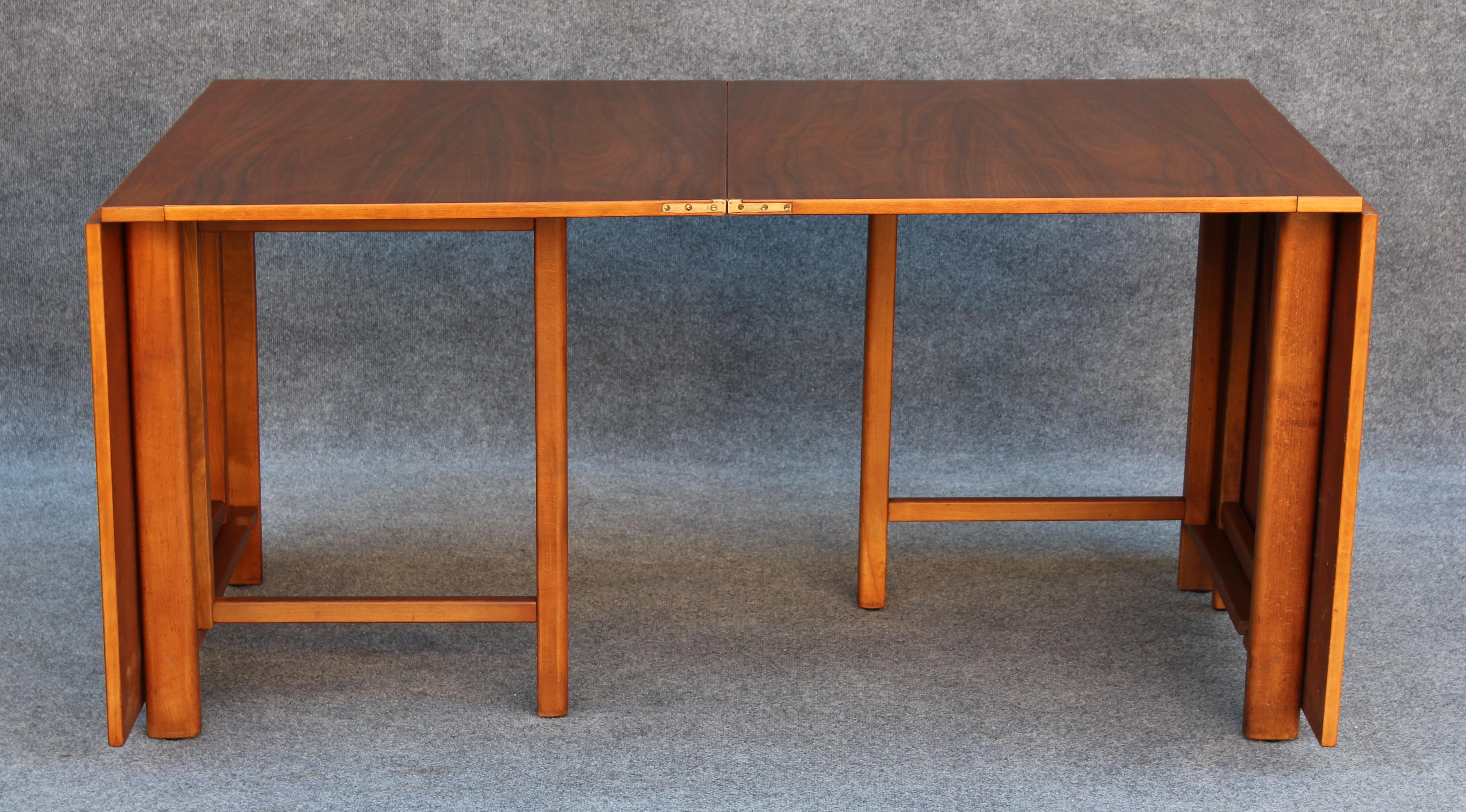 Swedish Professionally Restored Bruno Mathsson 'Maria' Folding Table in Walnut, 1950s