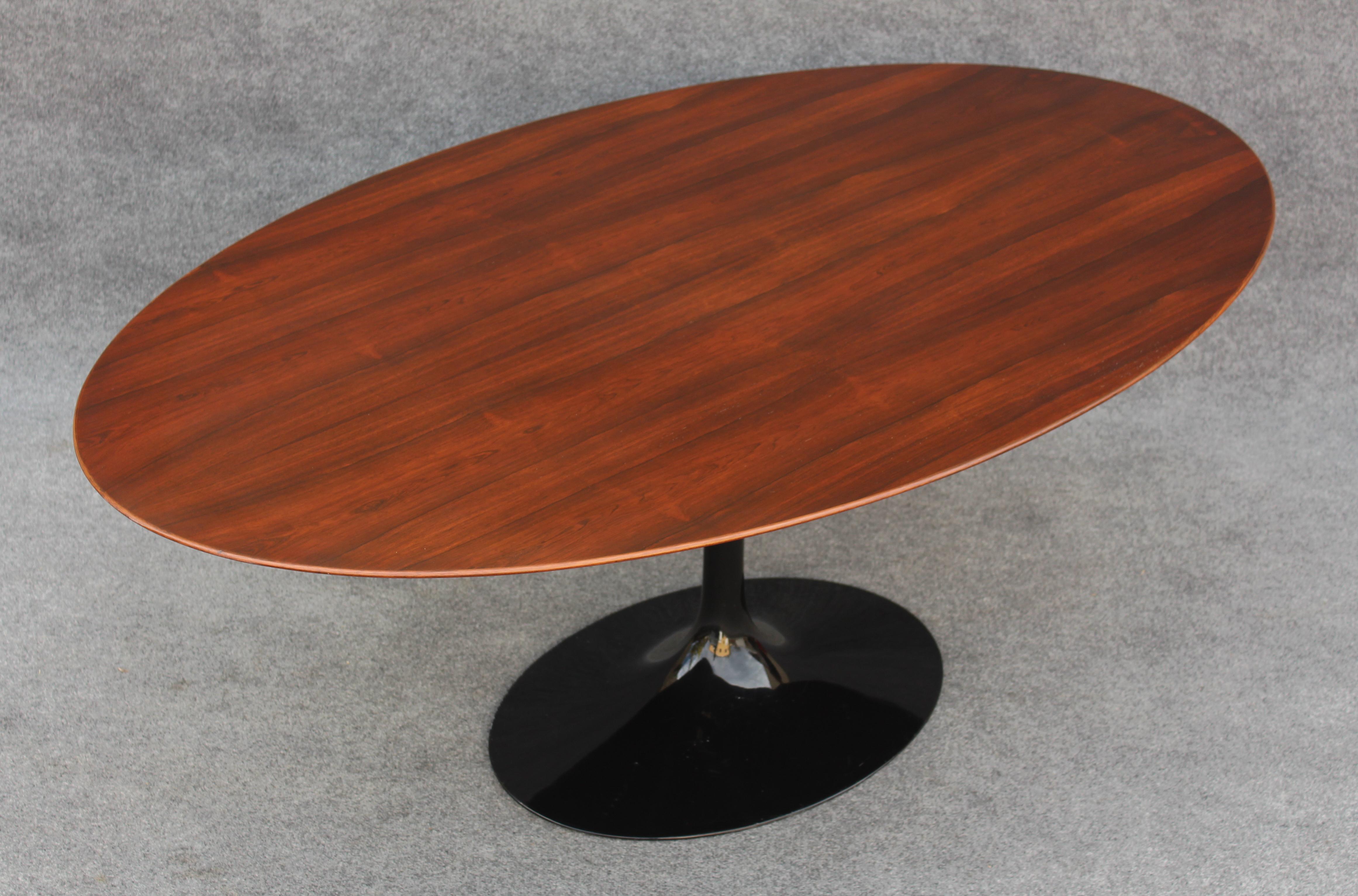 American Professionally Restored Eero Saarinen for Knoll Rare Rosewood Tulip Dining Table