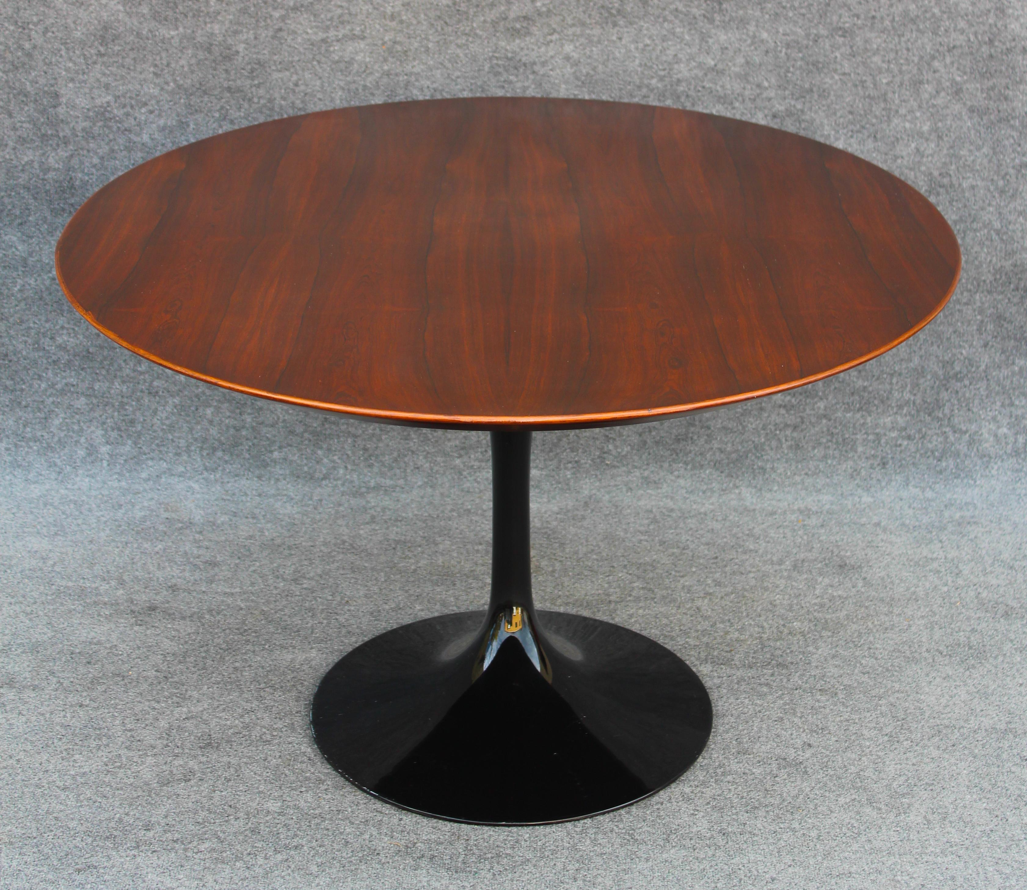 Lacquered Professionally Restored Eero Saarinen for Knoll Rare Rosewood Tulip Dining Table