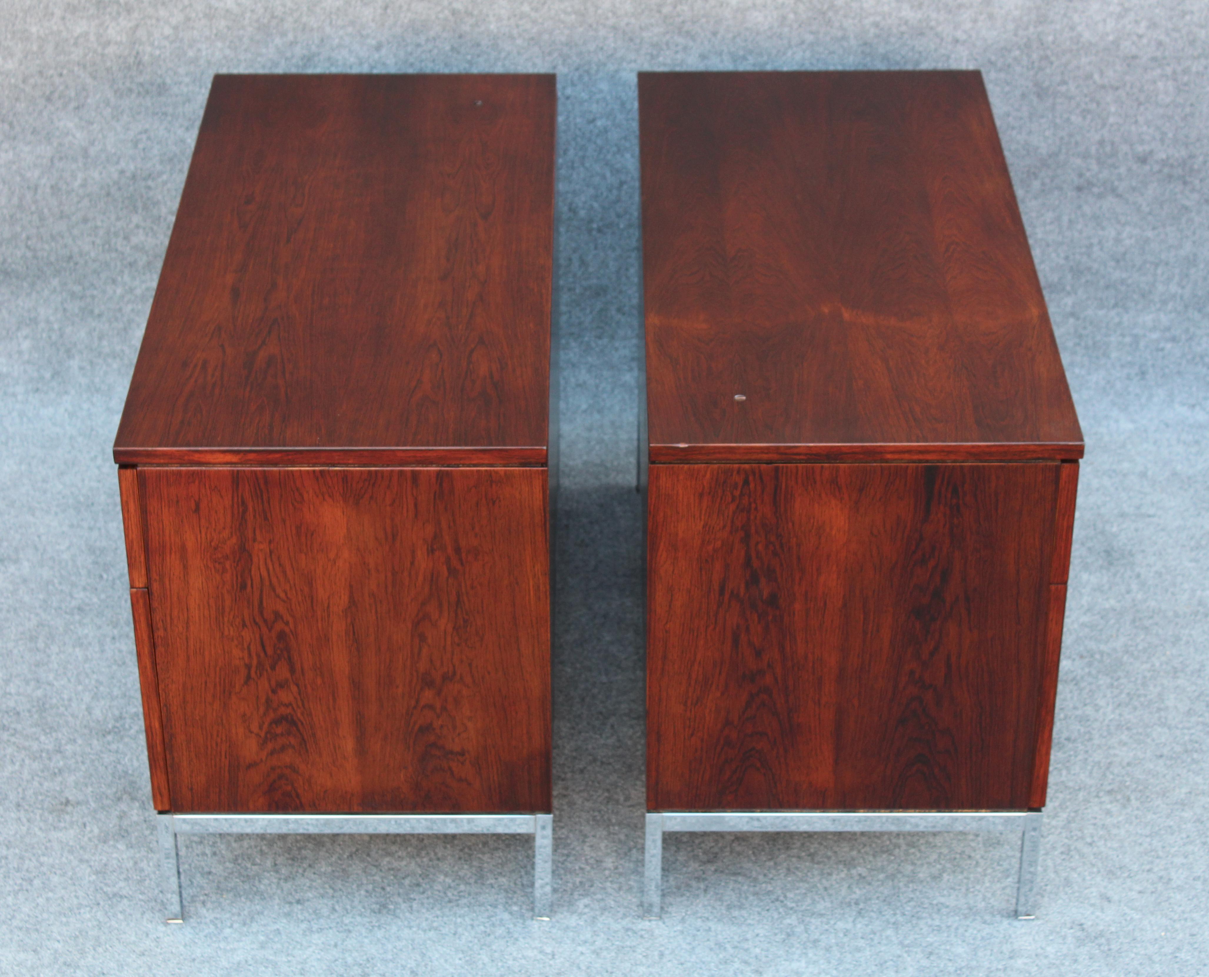 Professionally Restored Florence Knoll Custom Matched Set of Rosewood Cabinets For Sale 4