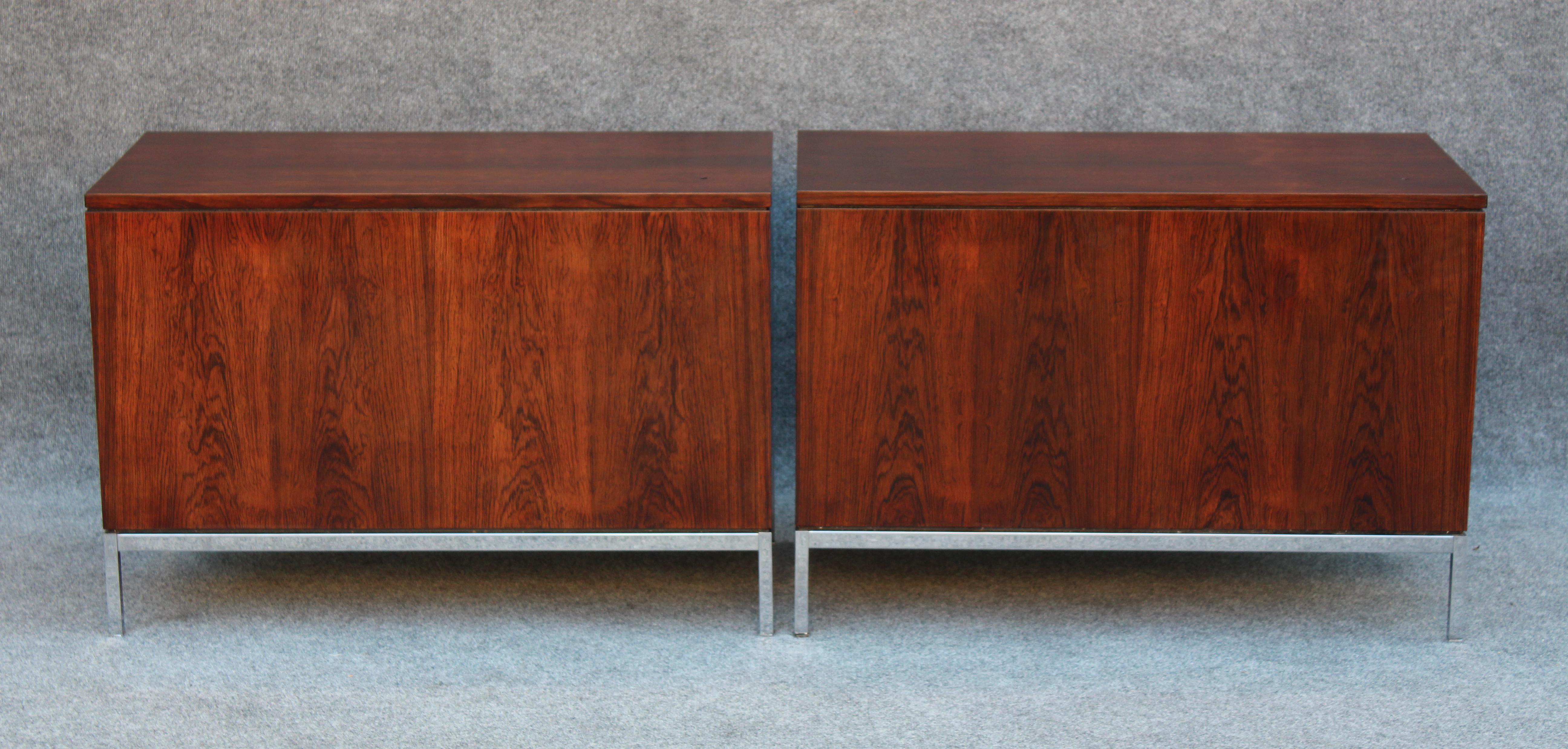Professionally Restored Florence Knoll Custom Matched Set of Rosewood Cabinets For Sale 5