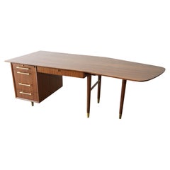Bureau Boomerang moderne du milieu du siècle dernier restauré par des professionnels