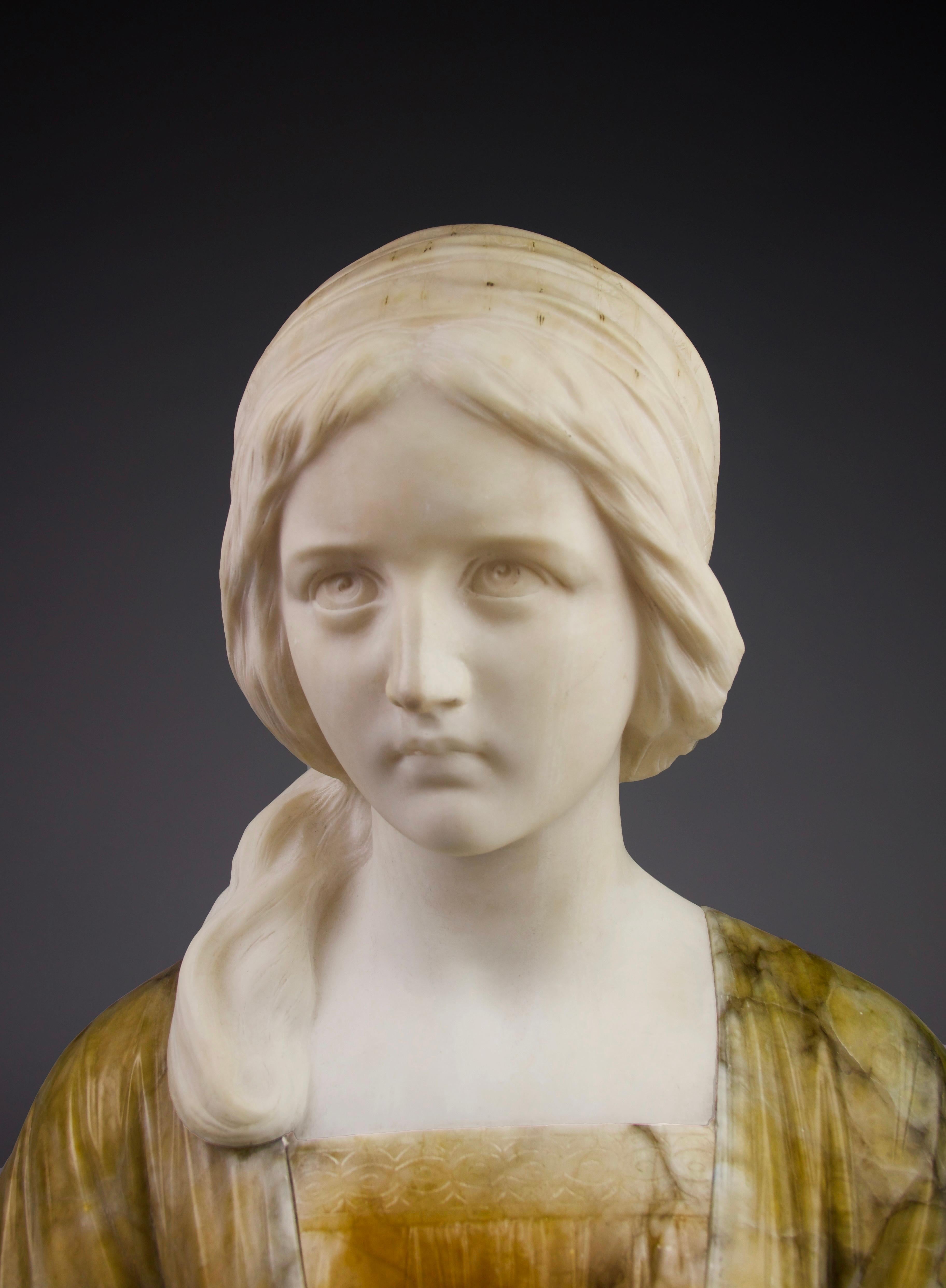 Romantic Professore Giuseppe Bessi, Marble Bust 