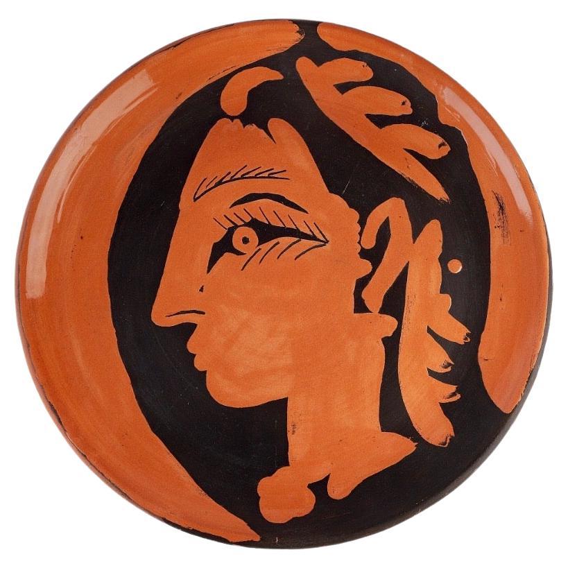 Perfil de Jacqueline (A.R. 457) - Placa frontal de cerámica Picasso Madoura