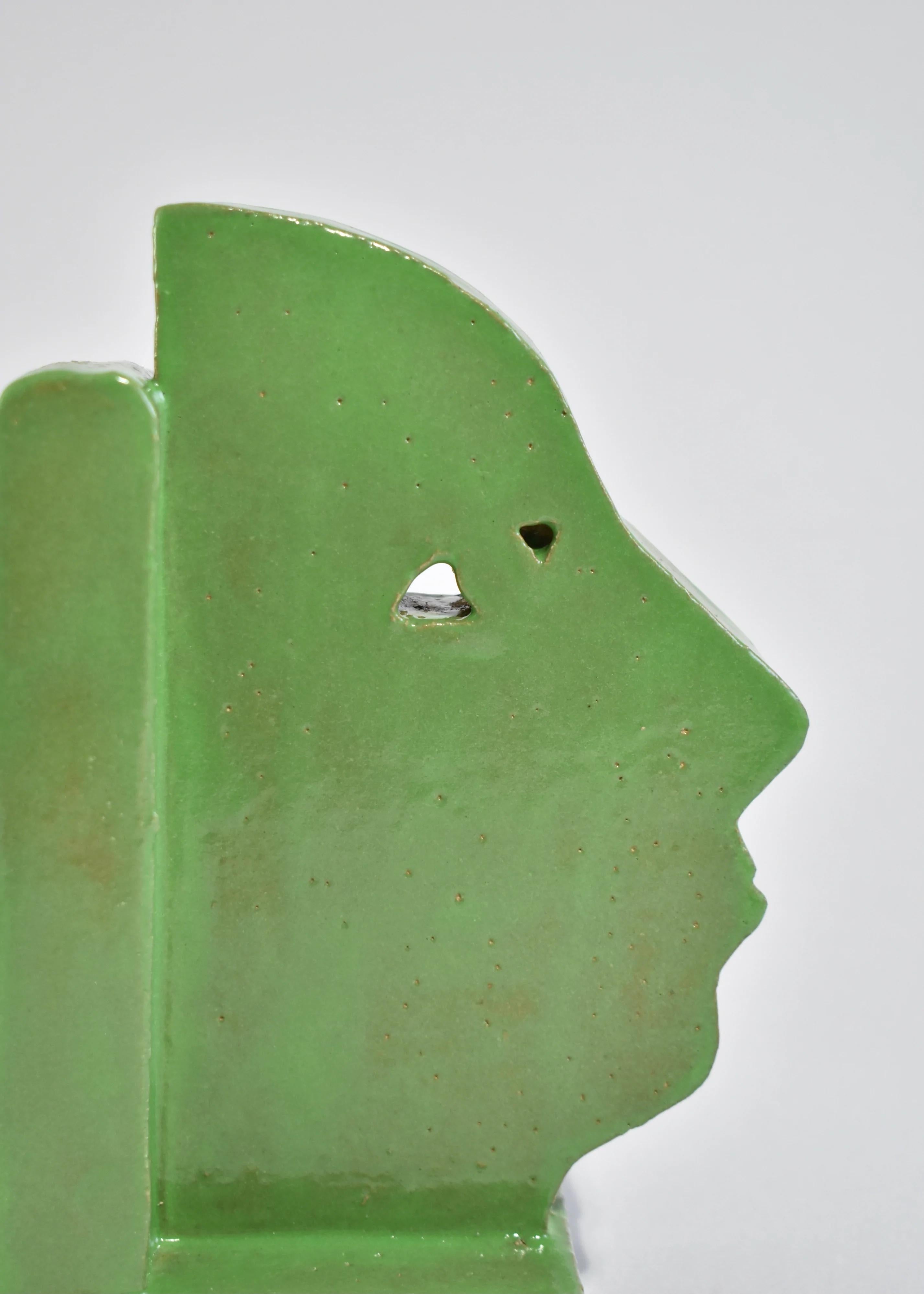 Contemporary Profile Bookend in Green