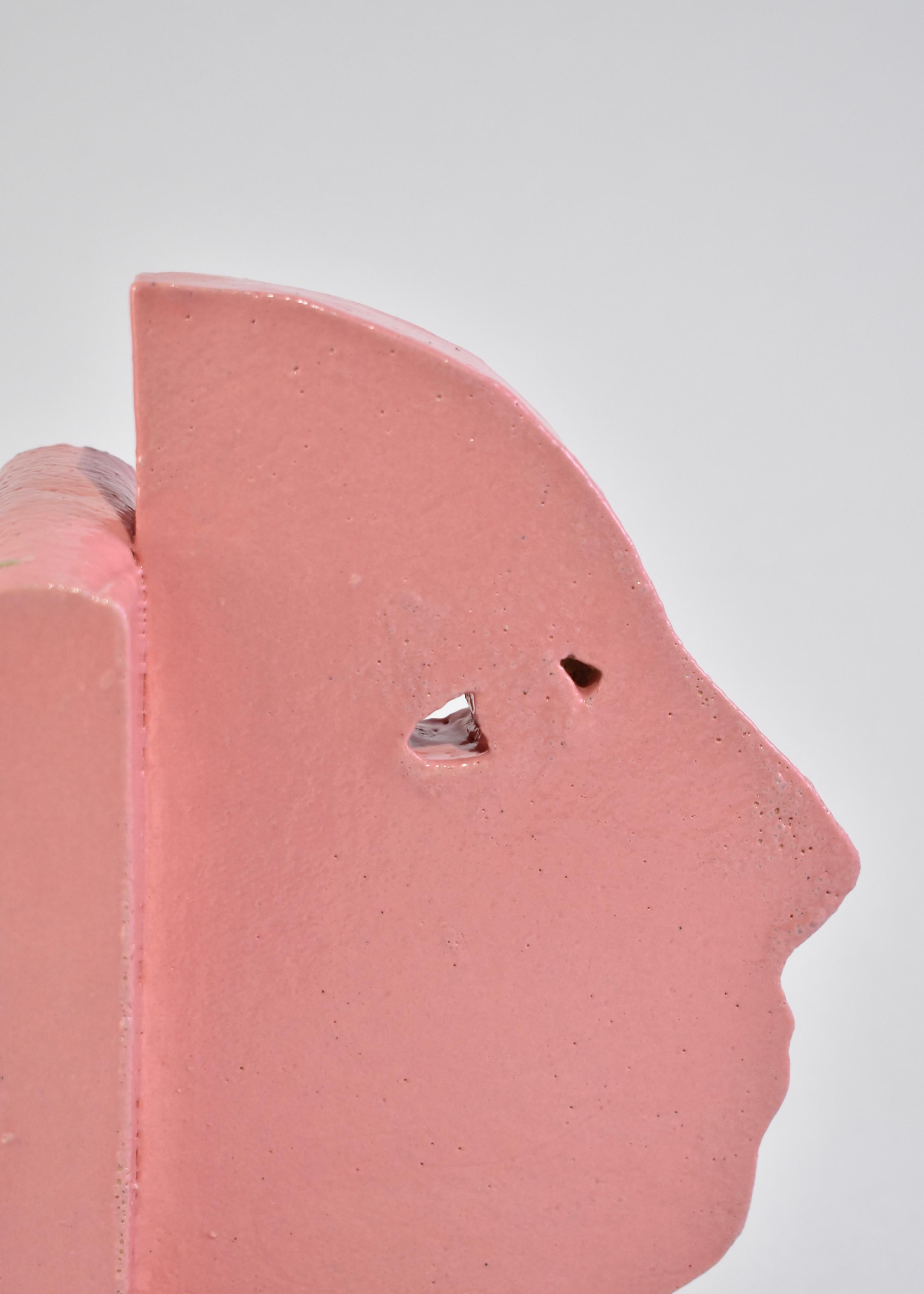 Glazed Profile Bookend in Pink