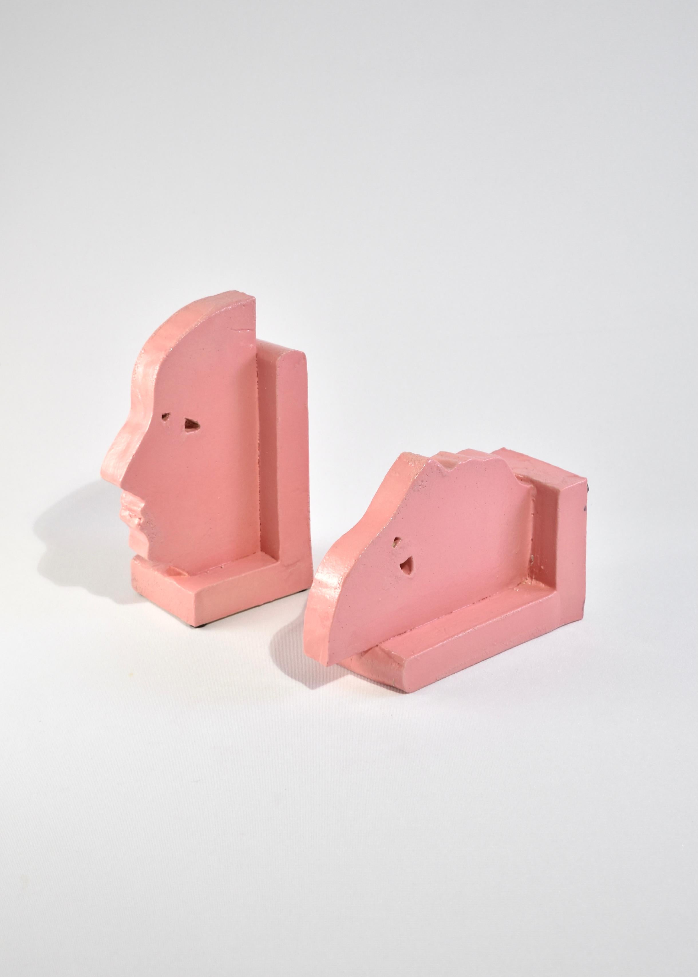 Contemporary Profile Bookend in Pink