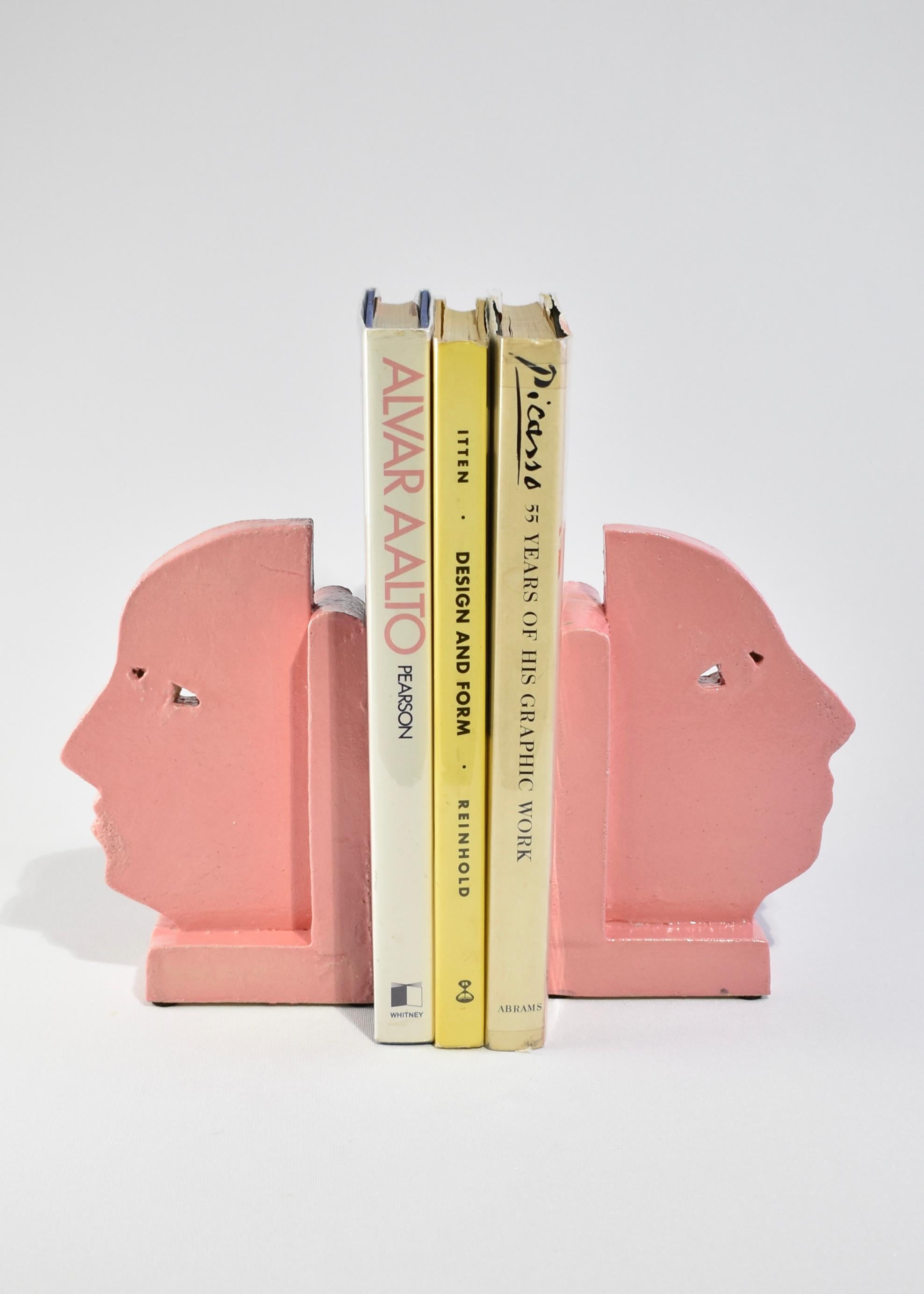 Contemporary Profile Bookend in Pink