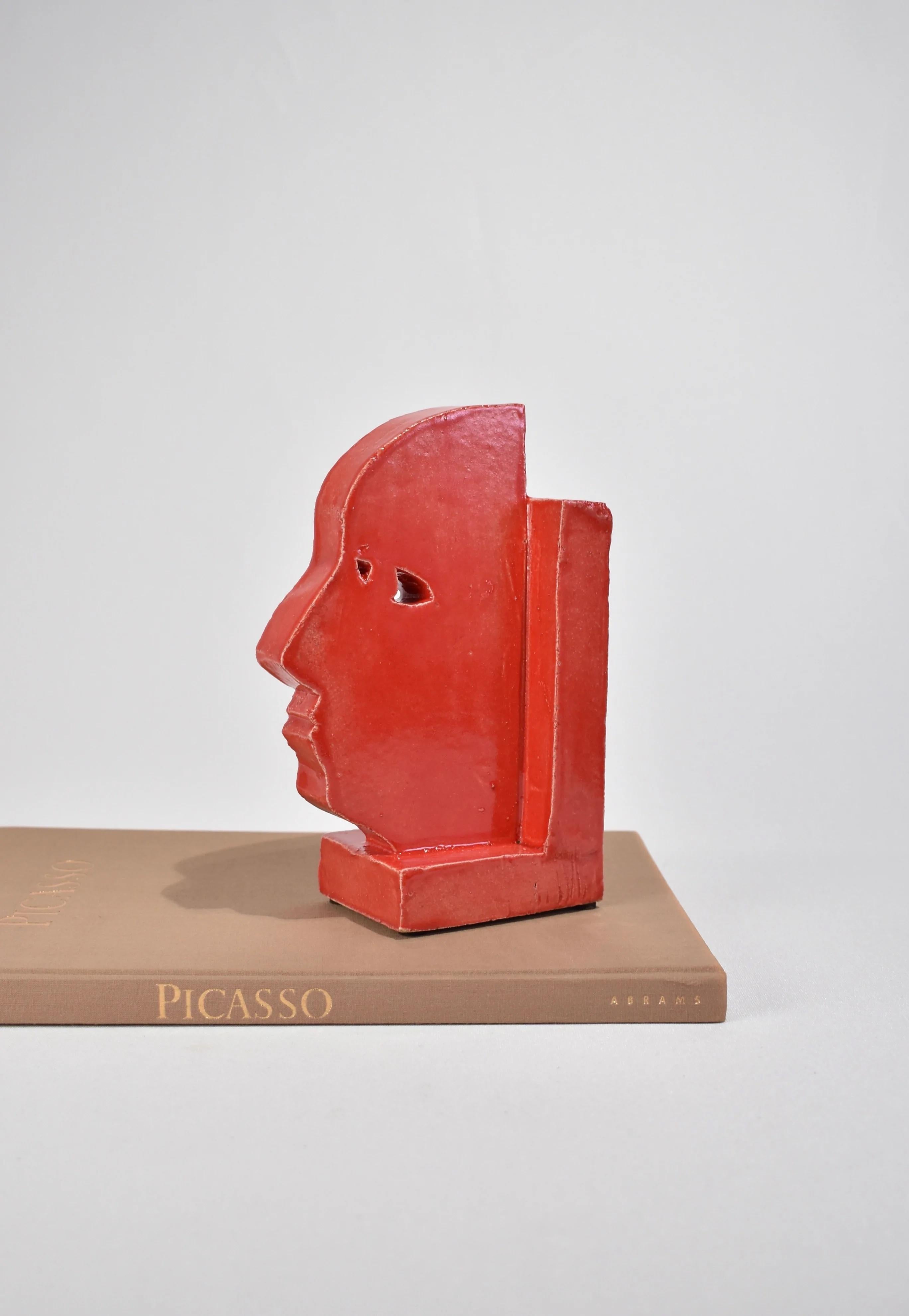 Profile Bookend in Red In New Condition In Richmond, VA