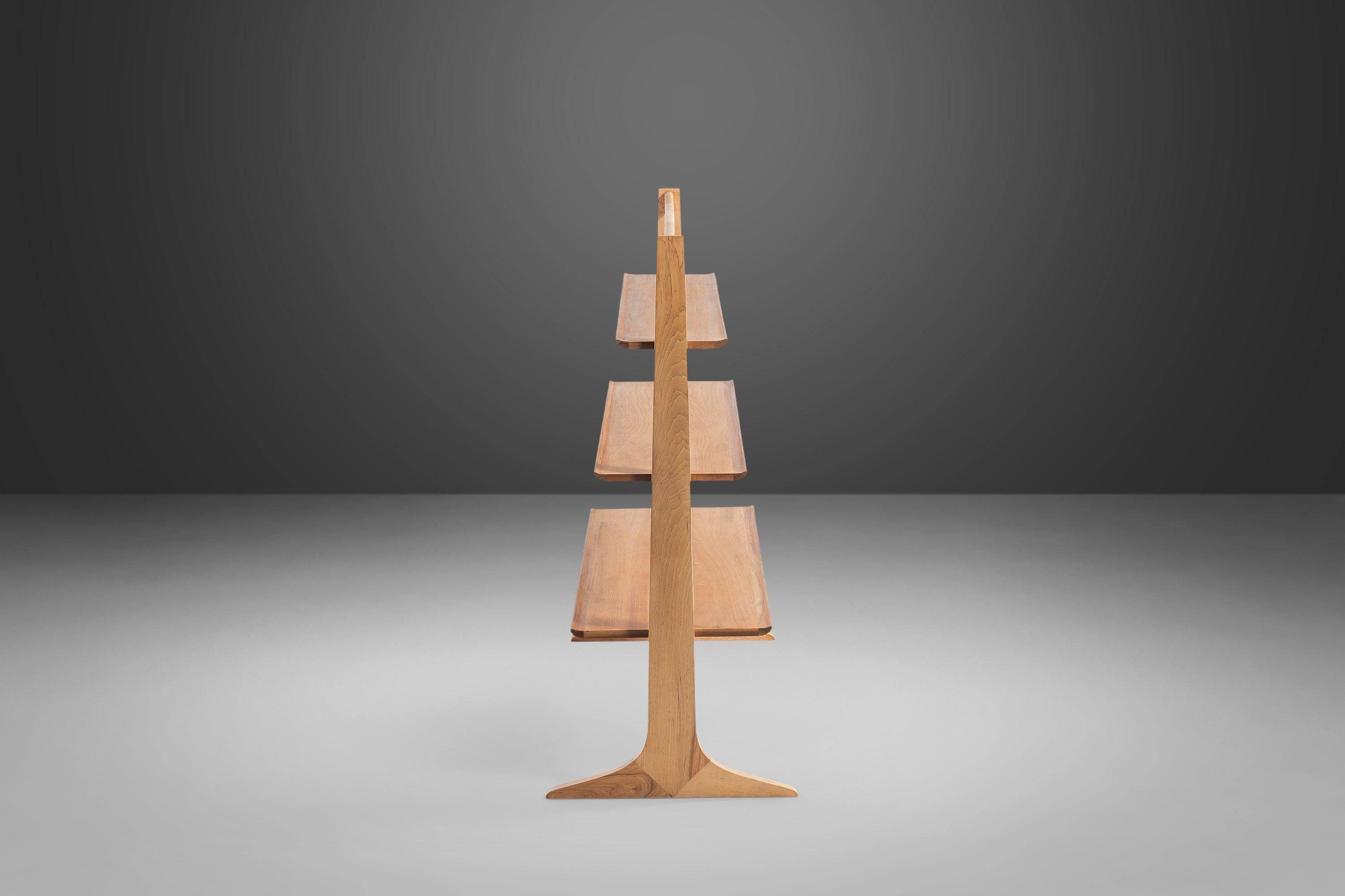 “Profile” Pyramidal Bookshelf in Walnut by John Van Koert for Drexel, USA For Sale 2