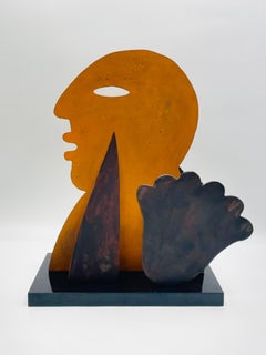“Profile with Cloud” — Metal Sculpture by Jesús Tellosa, Mexico, 1993
