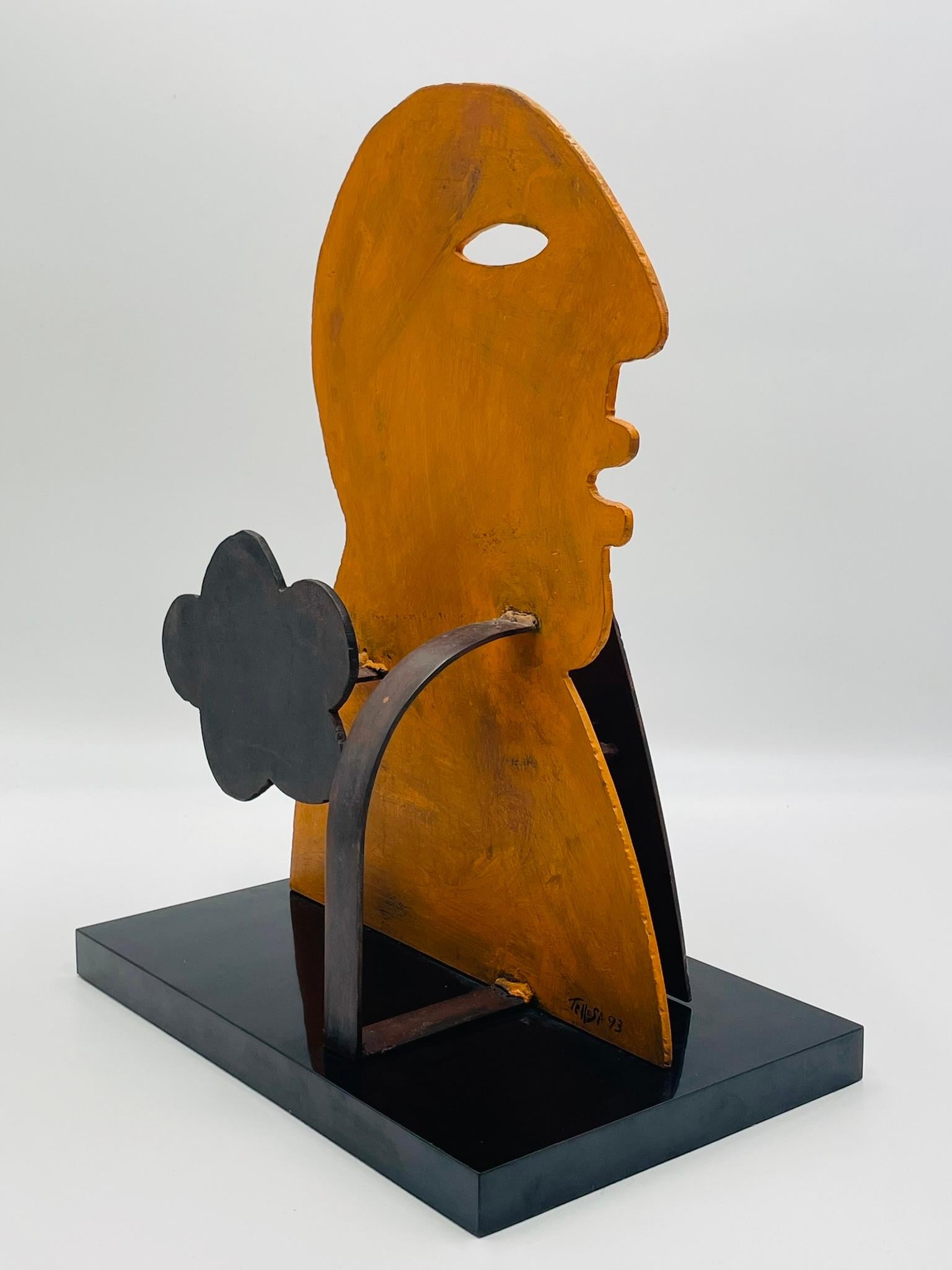 Hand-Crafted “Profile with Cloud” — Metal Sculpture by Jesús Tellosa, Mexico, 1993 For Sale