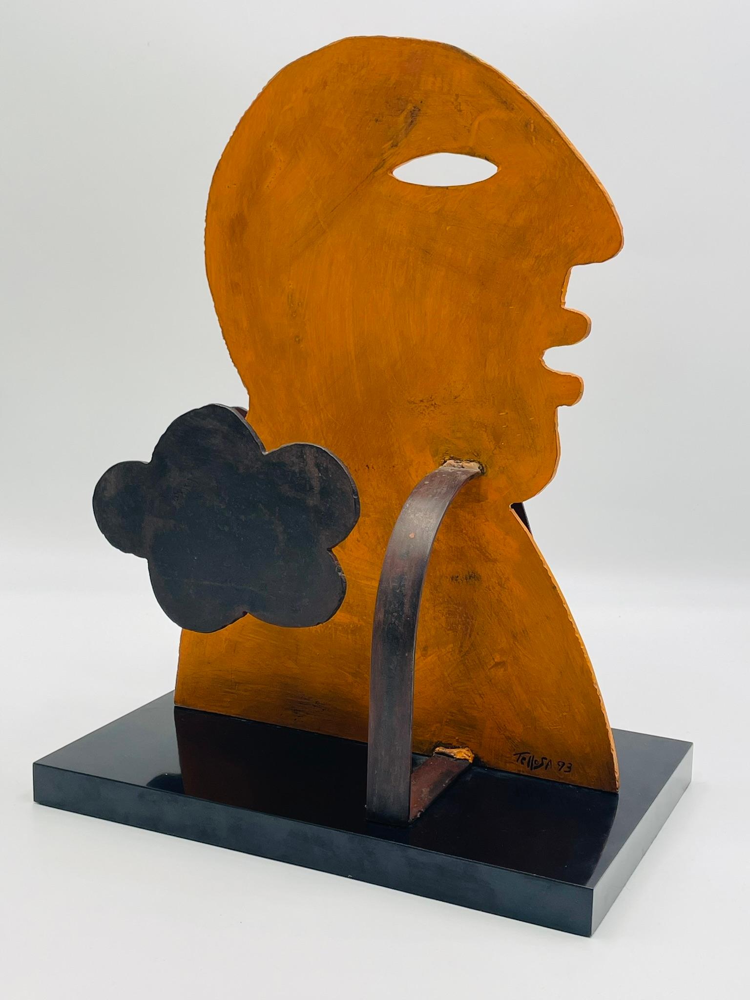 “Profile with Cloud” — Metal Sculpture by Jesús Tellosa, Mexico, 1993 In Good Condition For Sale In Los Angeles, CA