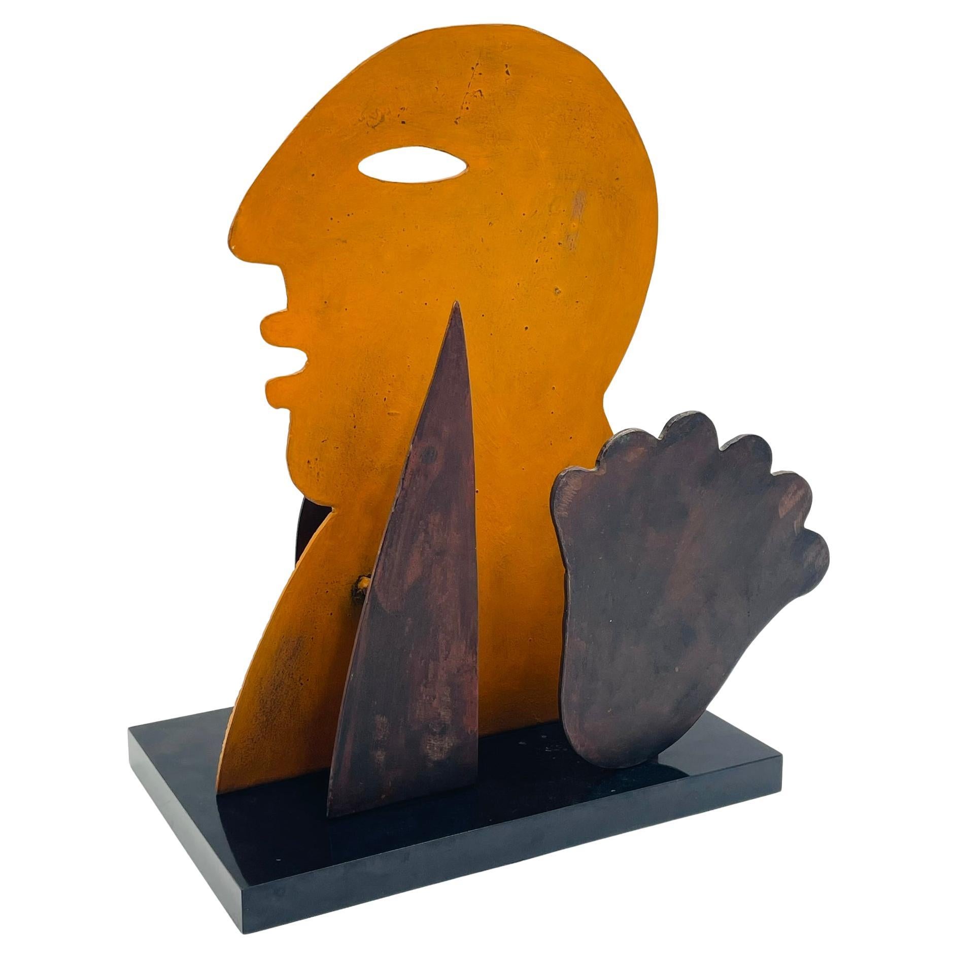 “Profile with Cloud” — Metal Sculpture by Jesús Tellosa, Mexico, 1993 For Sale