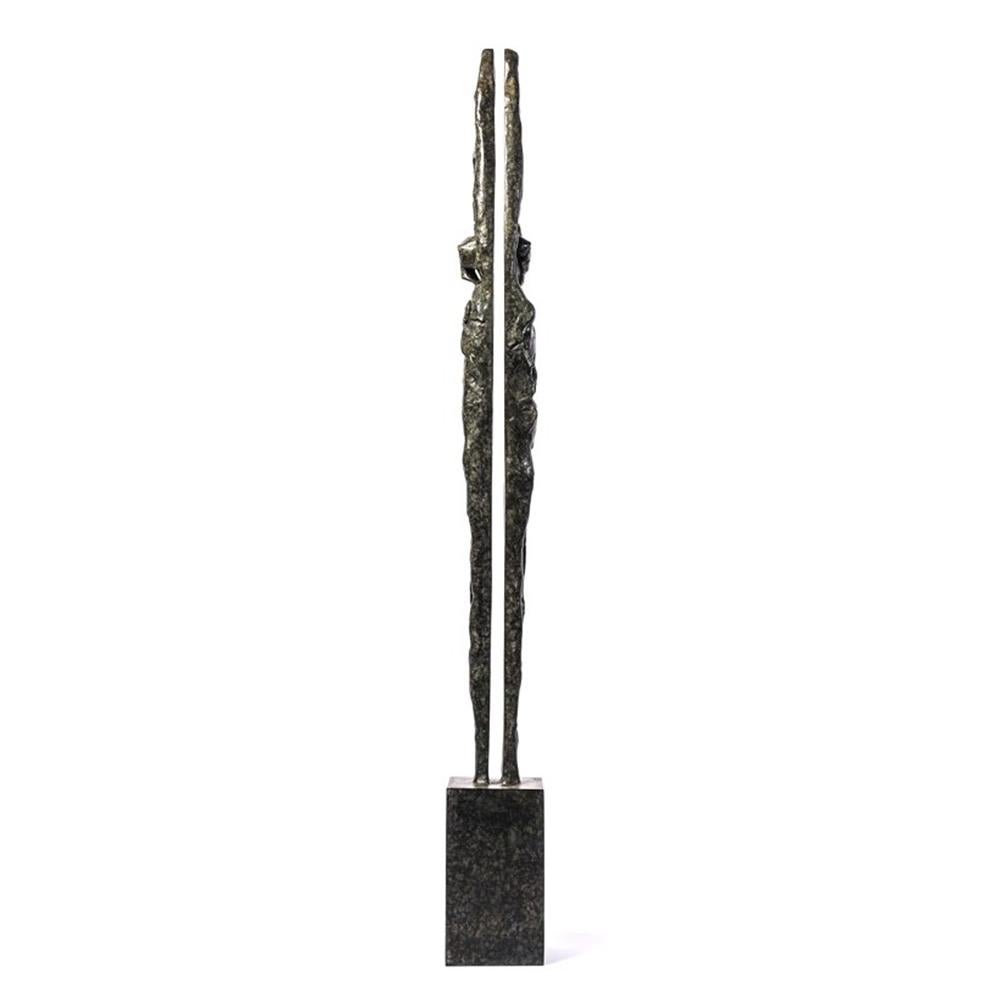 Hand-Crafted Profiled Bronze Sculpture For Sale
