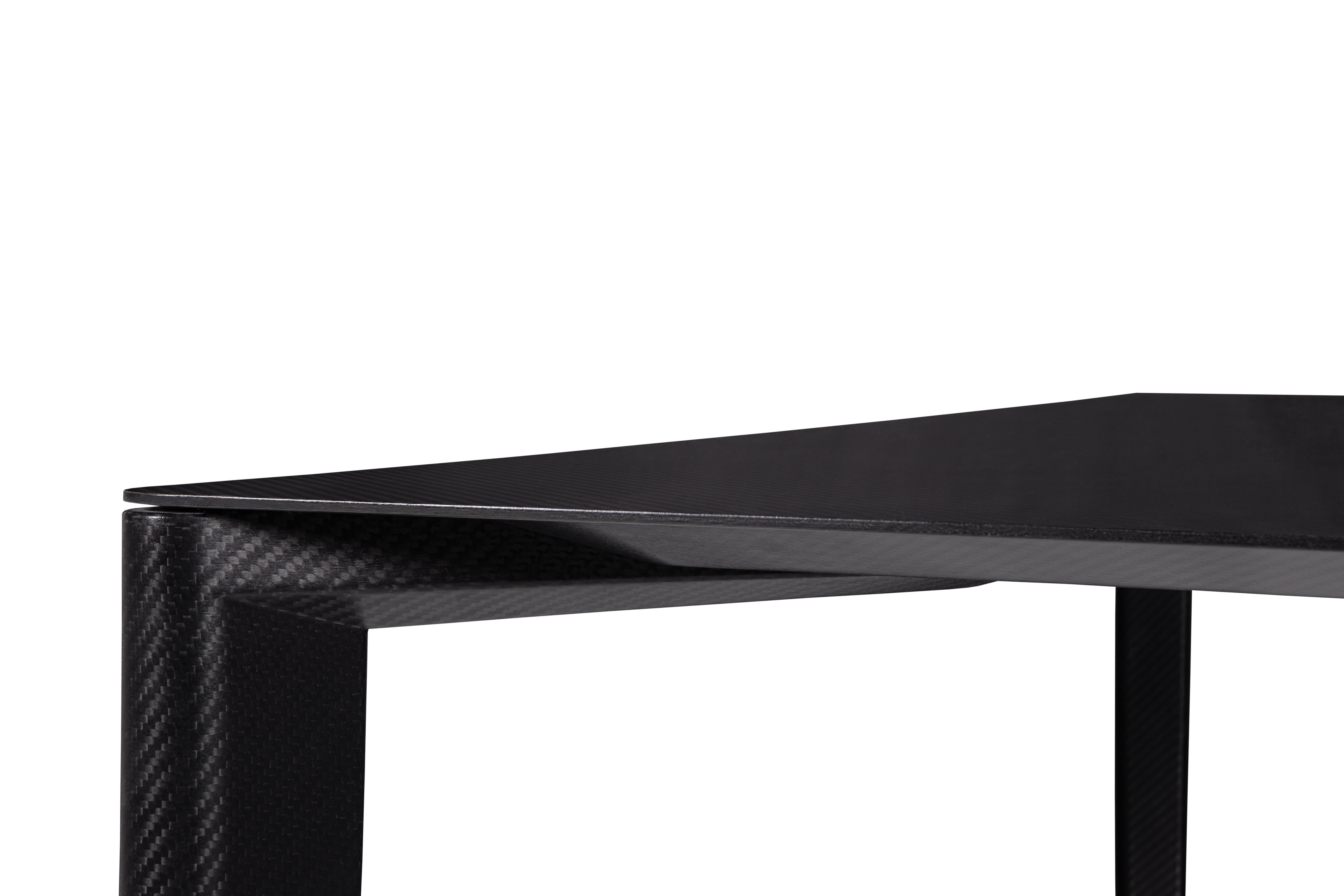 Italian Profilo Table, Modern Design Carbon Fiber Table, Made in Italy For Sale