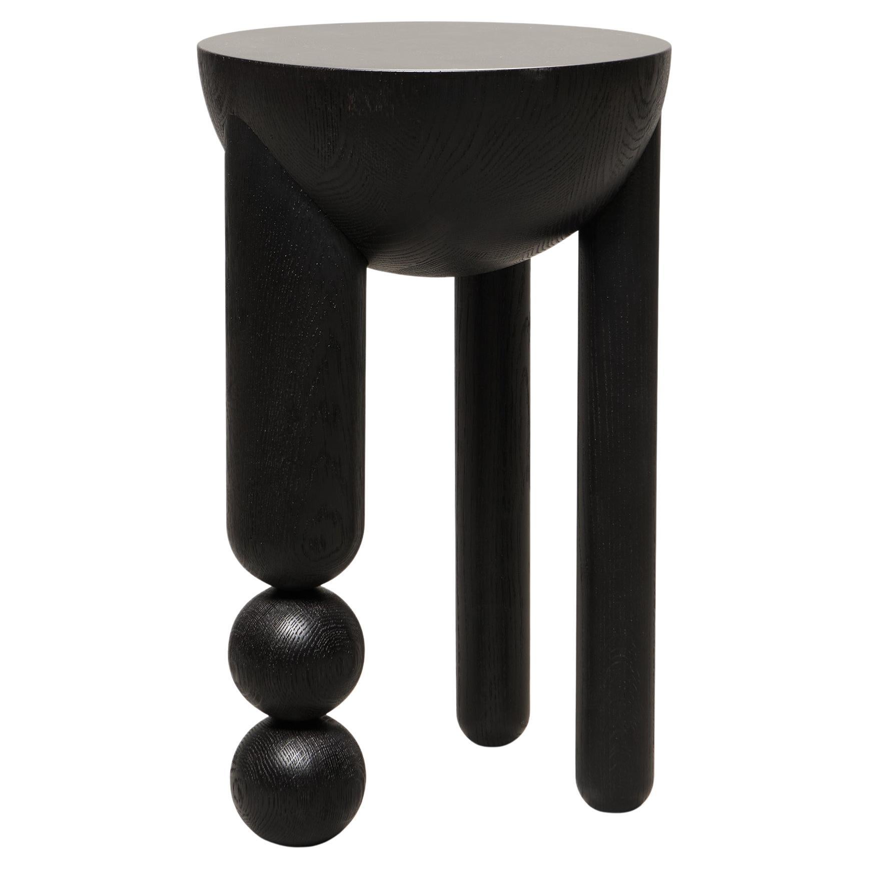 Table d'appoint Profiterole, grande par LARA Bohinc en Wood noir en vente