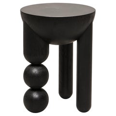 Sculptural Profiterole Small Occasional Table, in Black Wood by Lara Bohinc 