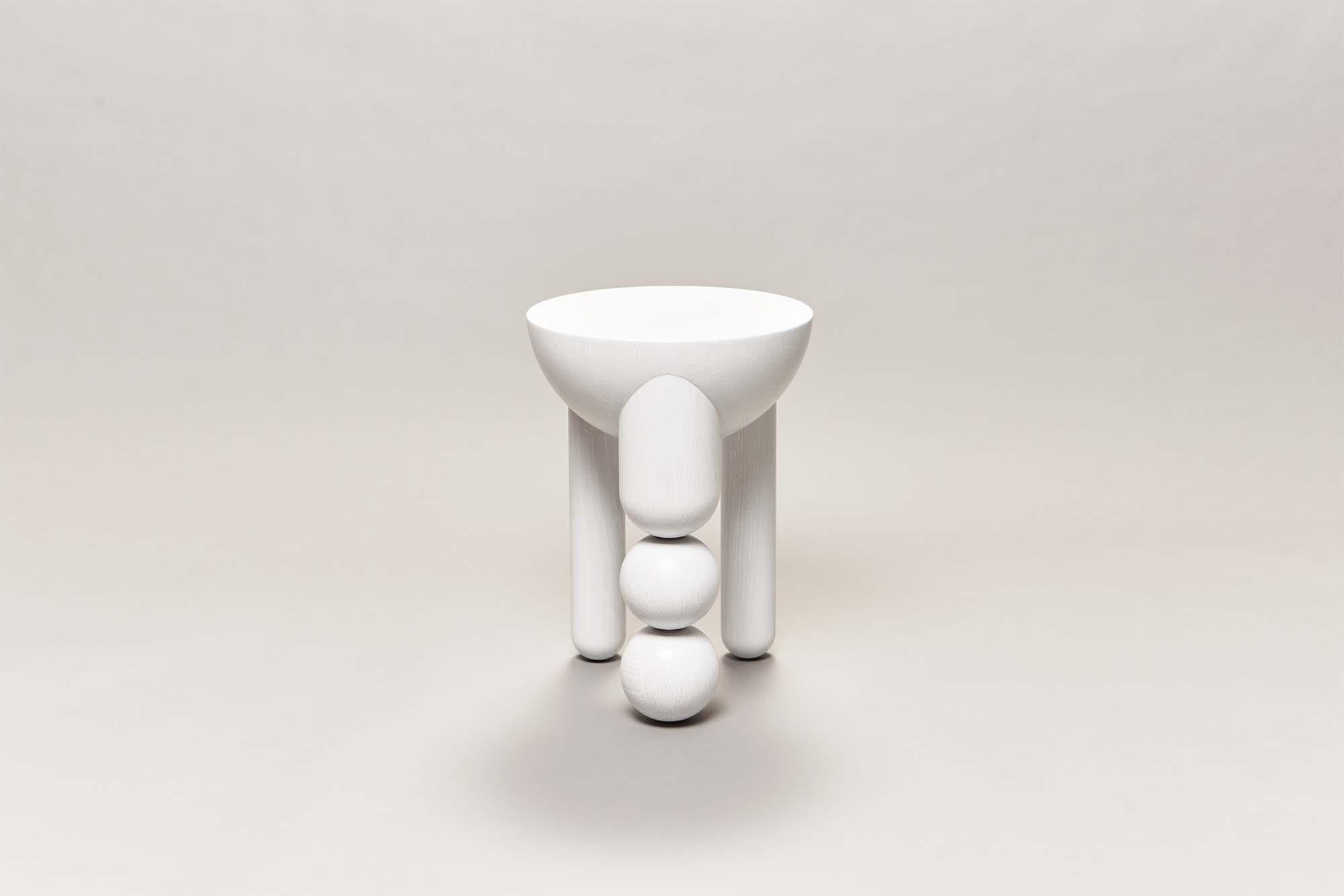 Modern Profiterole Occasional Table Small by Lara Bohinc in White  Wood For Sale