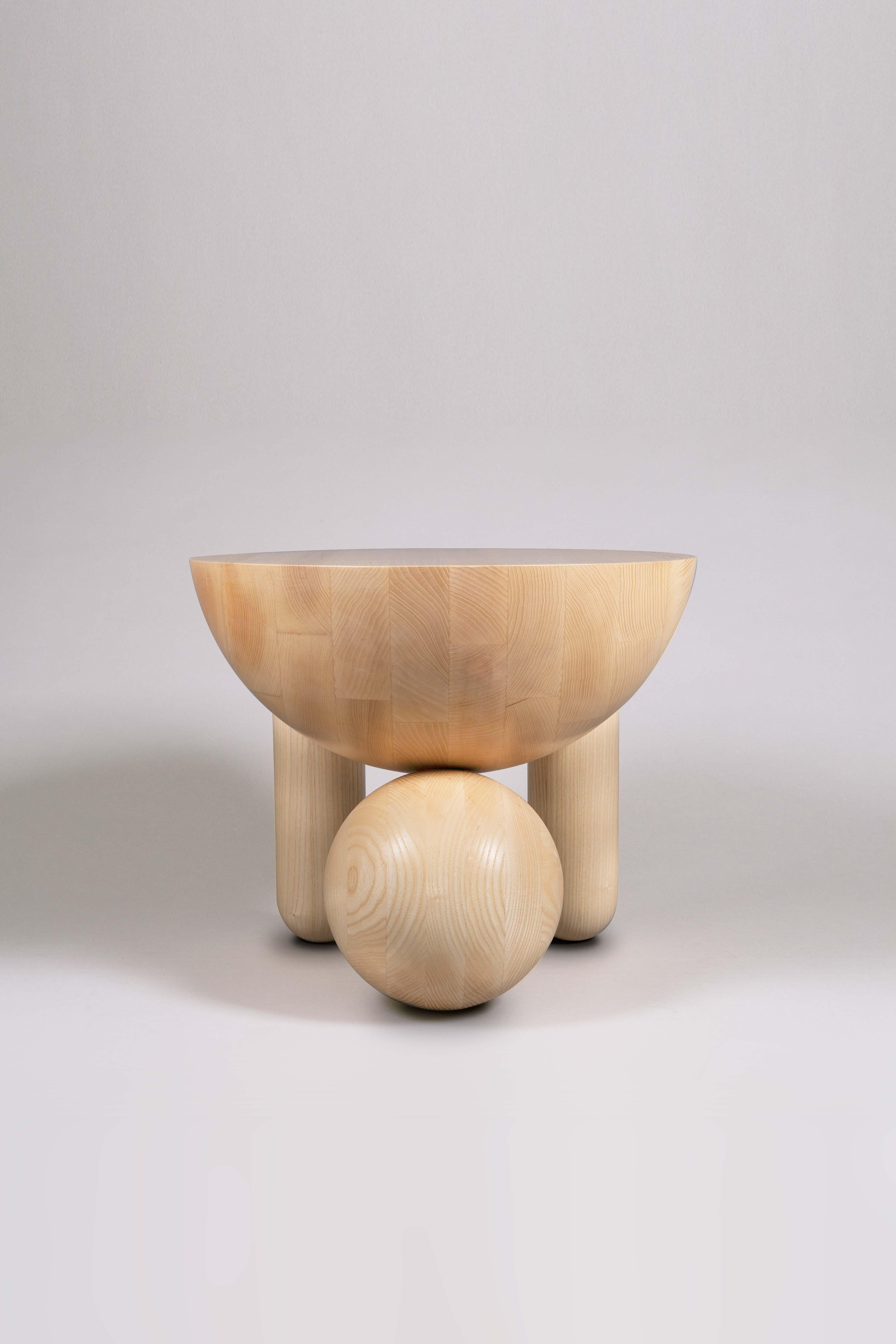 Modern Profiterole Small Coffee Table by Lara Bohinc in Natural Finish Wood, in Stock For Sale