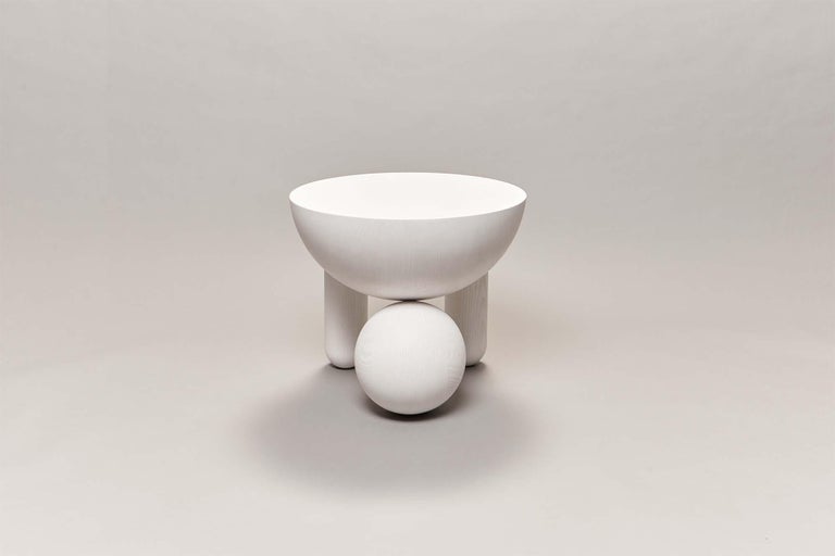 Modern Profiterole Small Coffee Table by Lara Bohinc in White Stained Wood, in Stock For Sale