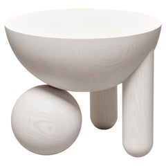 Sculptural Profiterole Small Coffee Table by Lara Bohinc in White Wood, in Stock