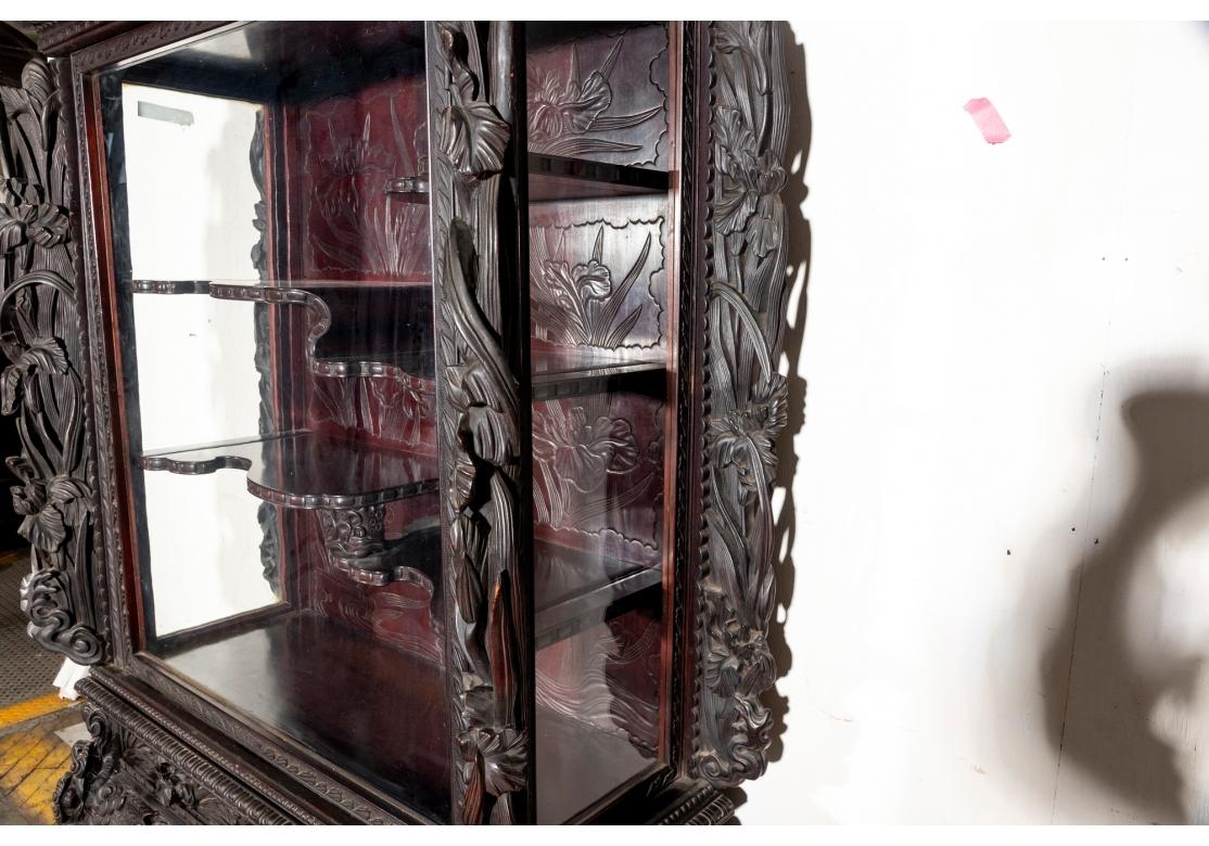 Profusely Carved Asian Display Cabinet For Sale 2