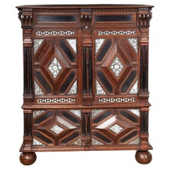 Profusely Inlaid Charles II Manor House Cabinet