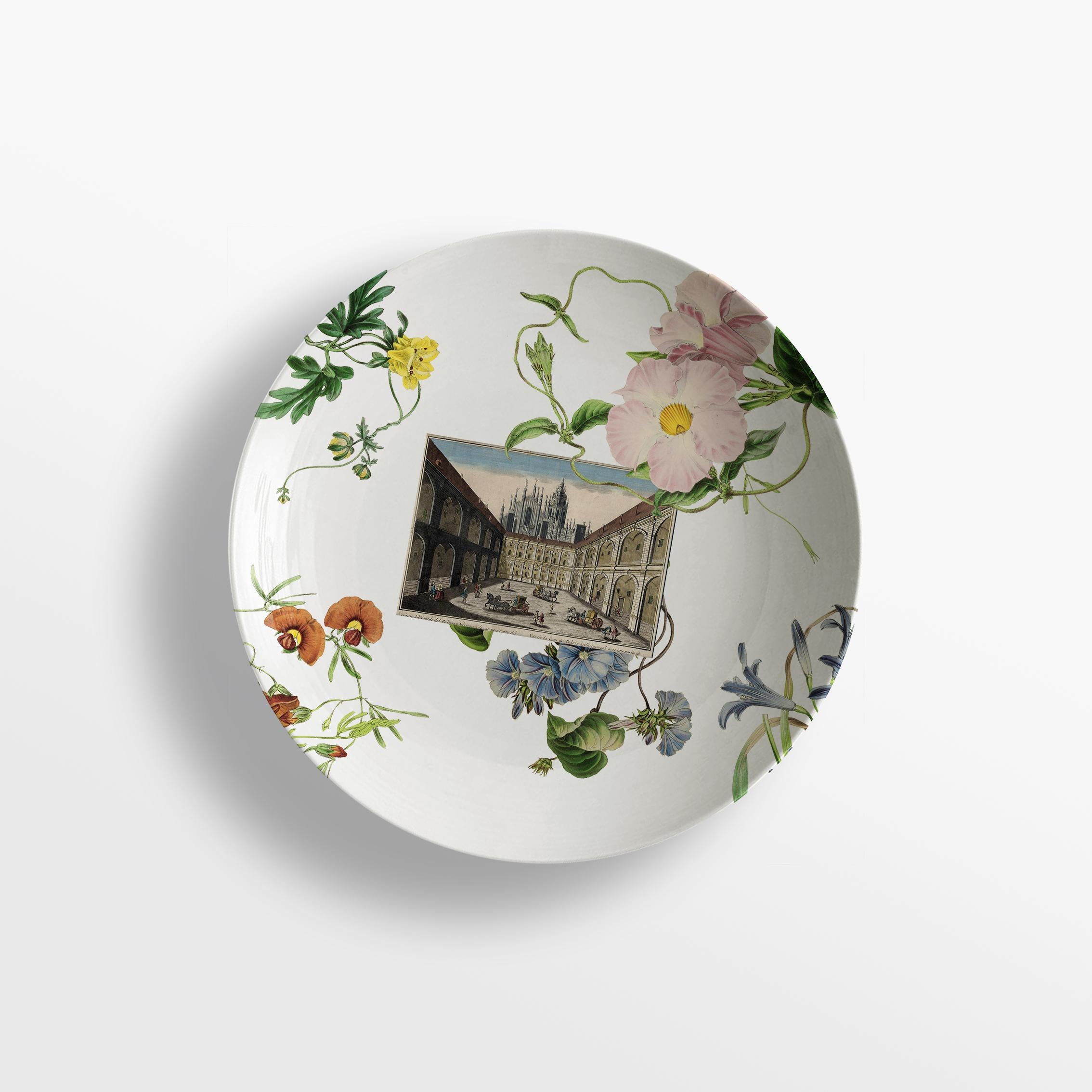 Italian La storia Infinita, Six Contemporary Decorated Porcelain Soup Plates For Sale