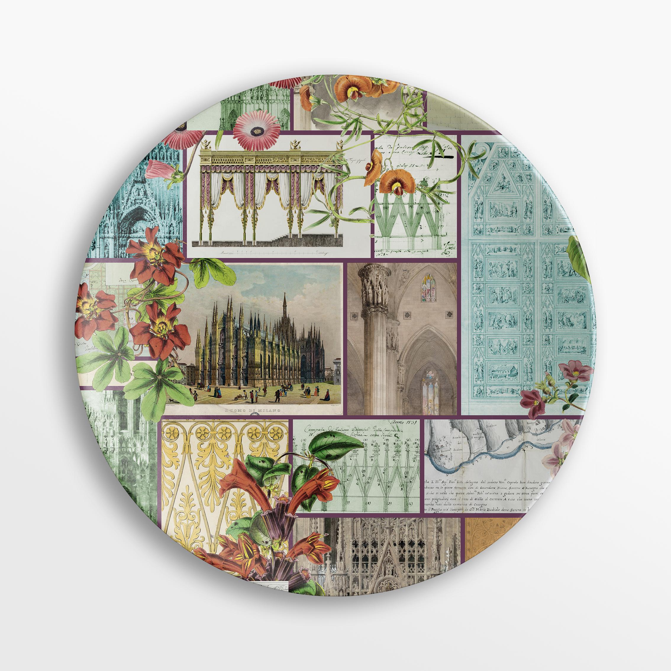 Italian La storia Infinita, Six Contemporary Porcelain Plates with Decorative Design For Sale