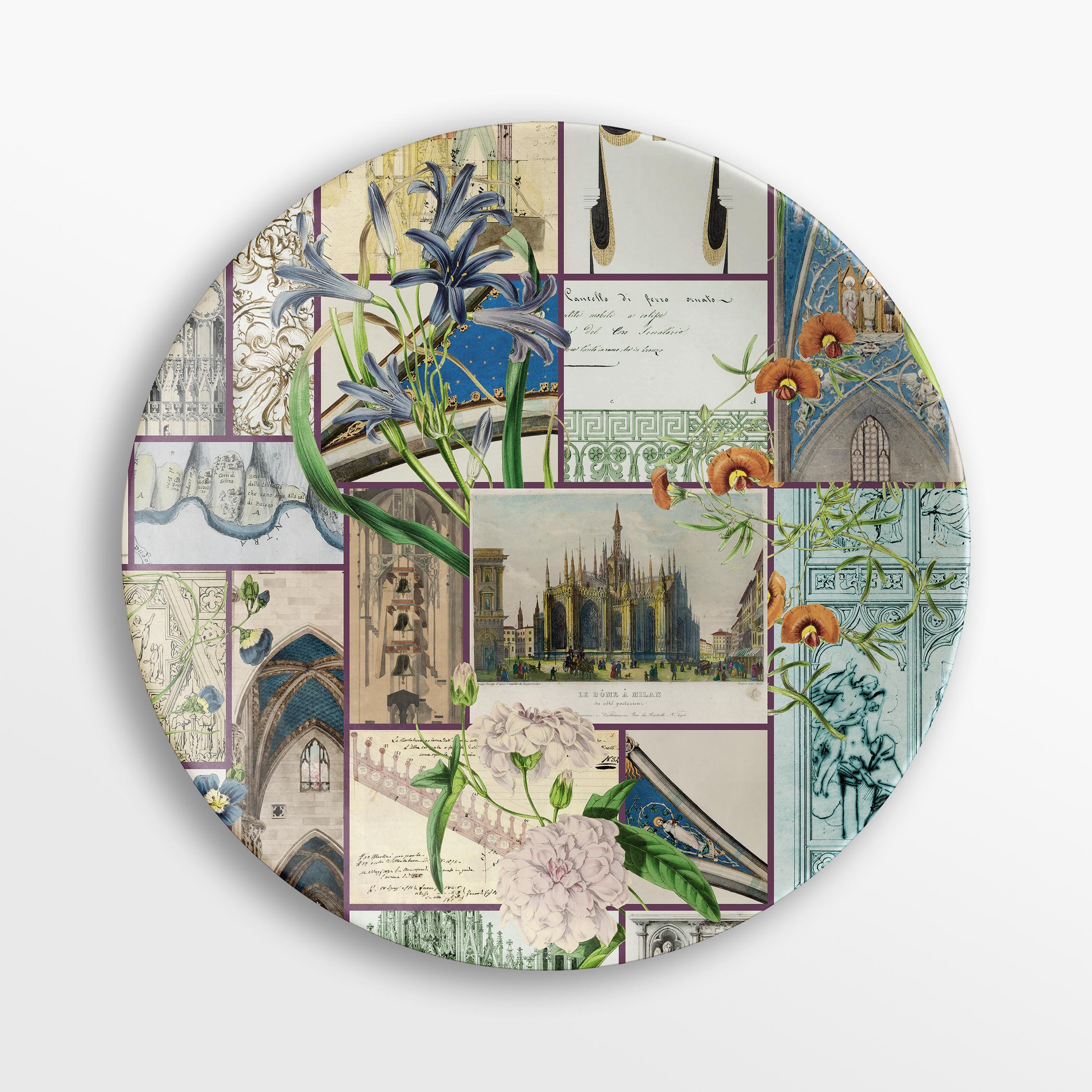 La storia Infinita, Six Contemporary Porcelain Plates with Decorative Design For Sale 2
