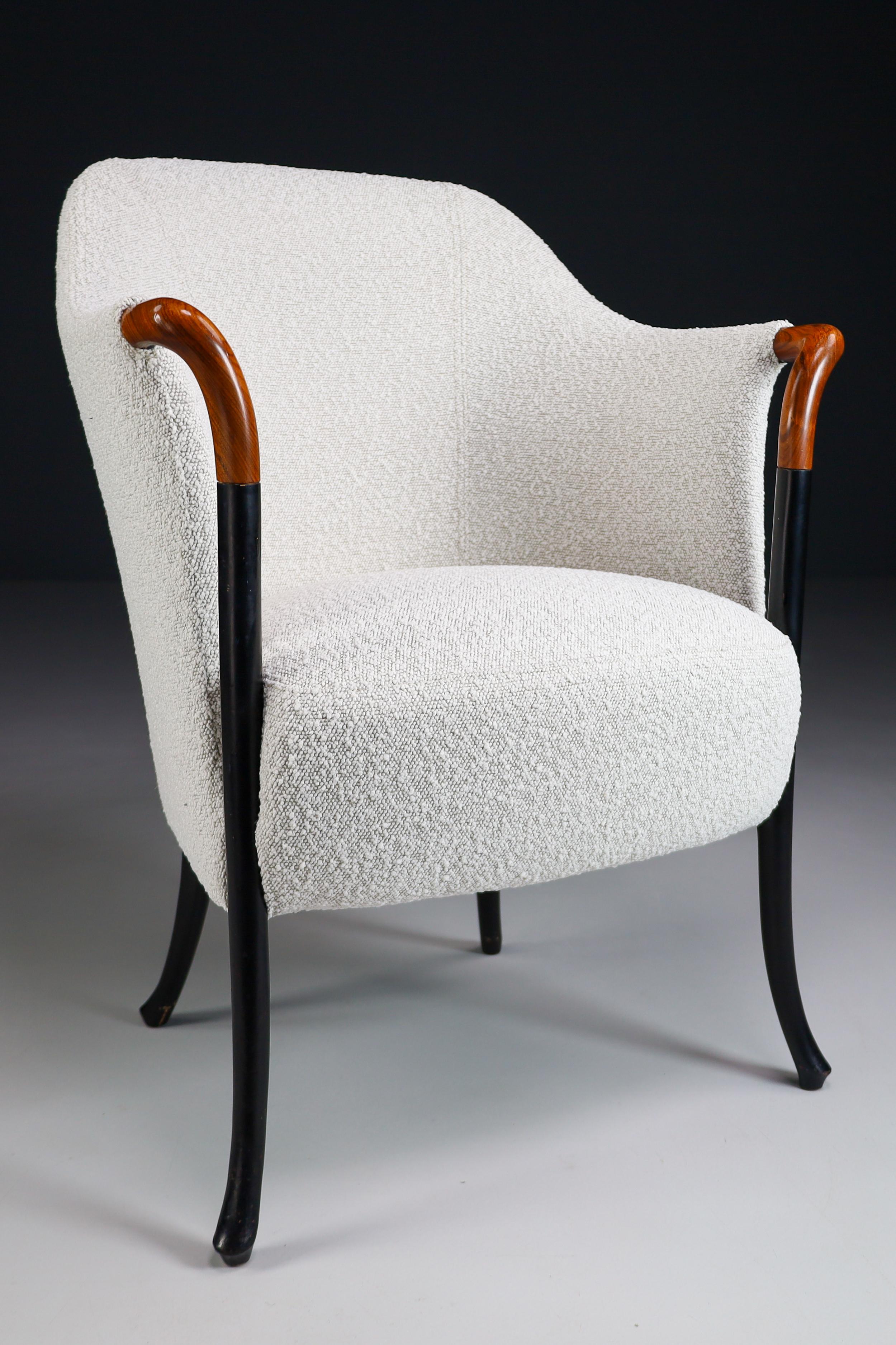 Progetti Armchair by Umberto Asnago for Giorgetti in Bouclé Wool Fabric, Italy 4