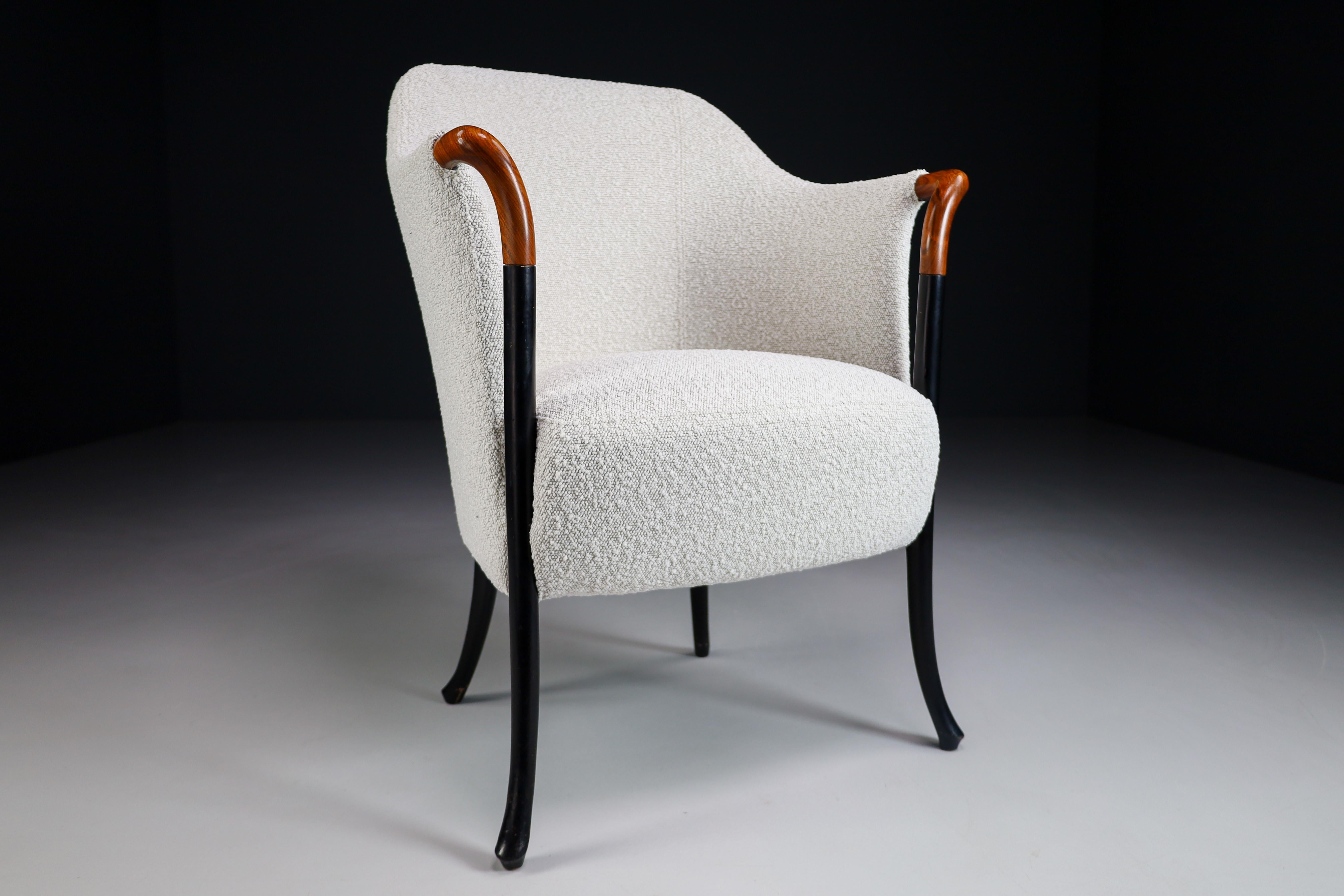 Modern Progetti Armchair by Umberto Asnago for Giorgetti in Bouclé Wool Fabric, Italy