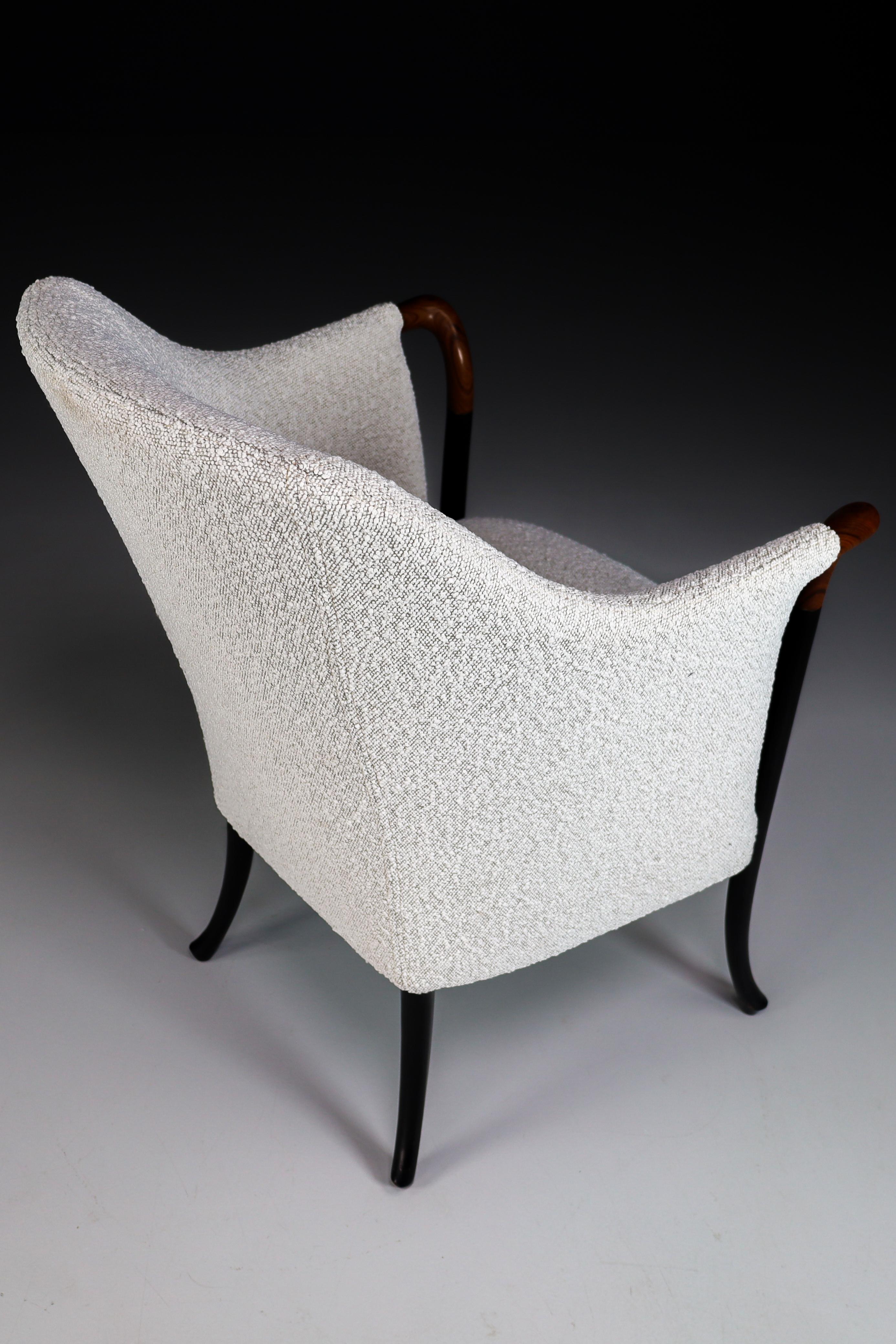Progetti Armchair by Umberto Asnago for Giorgetti in Bouclé Wool Fabric, Italy In Good Condition In Almelo, NL