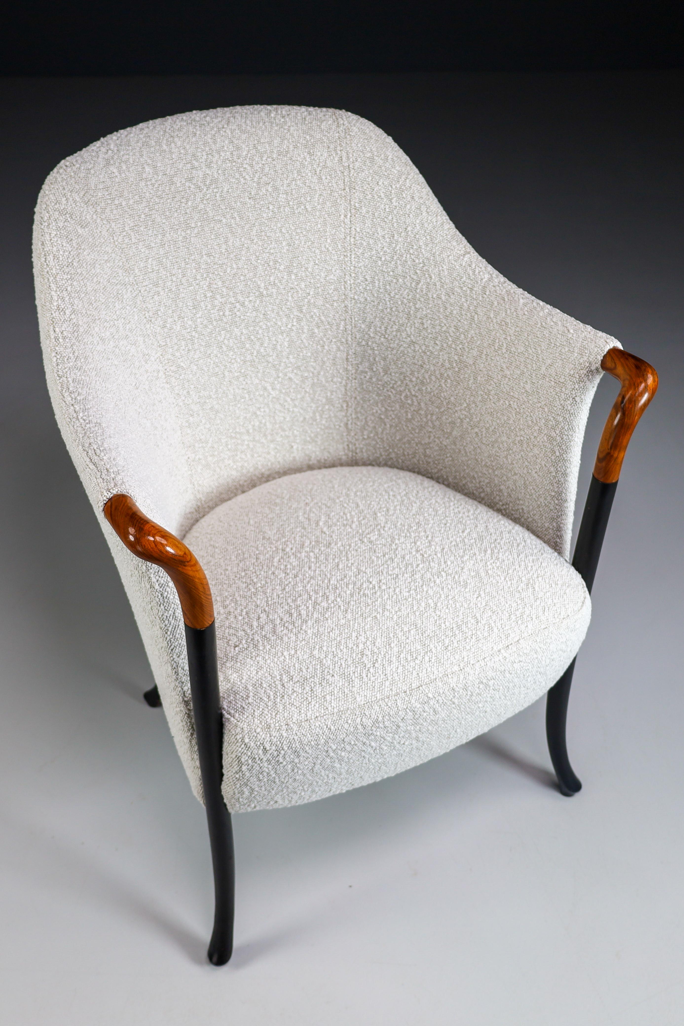Progetti Armchair by Umberto Asnago for Giorgetti in Bouclé Wool Fabric, Italy 1