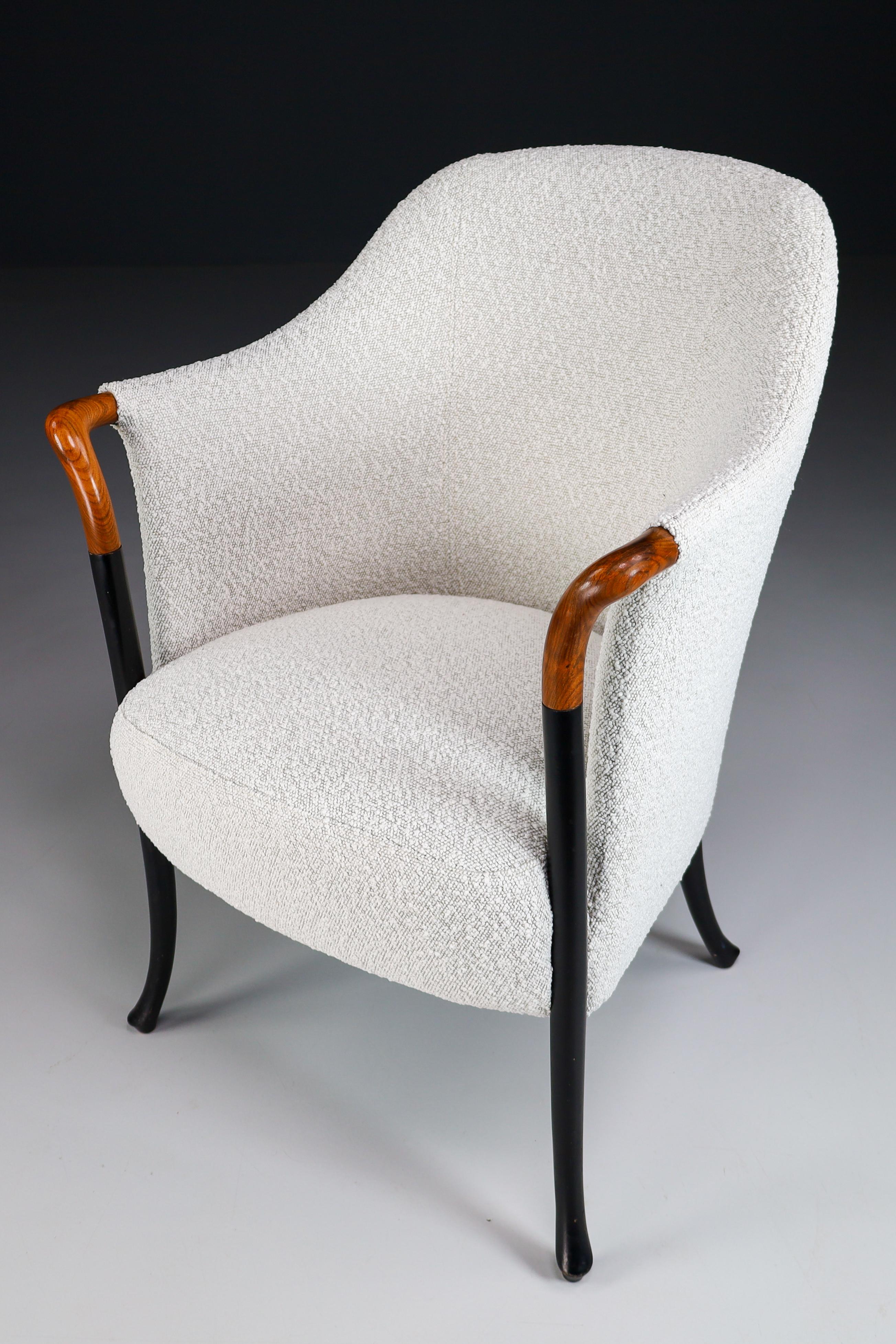 Progetti Armchair by Umberto Asnago for Giorgetti in Bouclé Wool Fabric, Italy 3