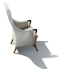 Progetti Bergère Weißer Ledersessel