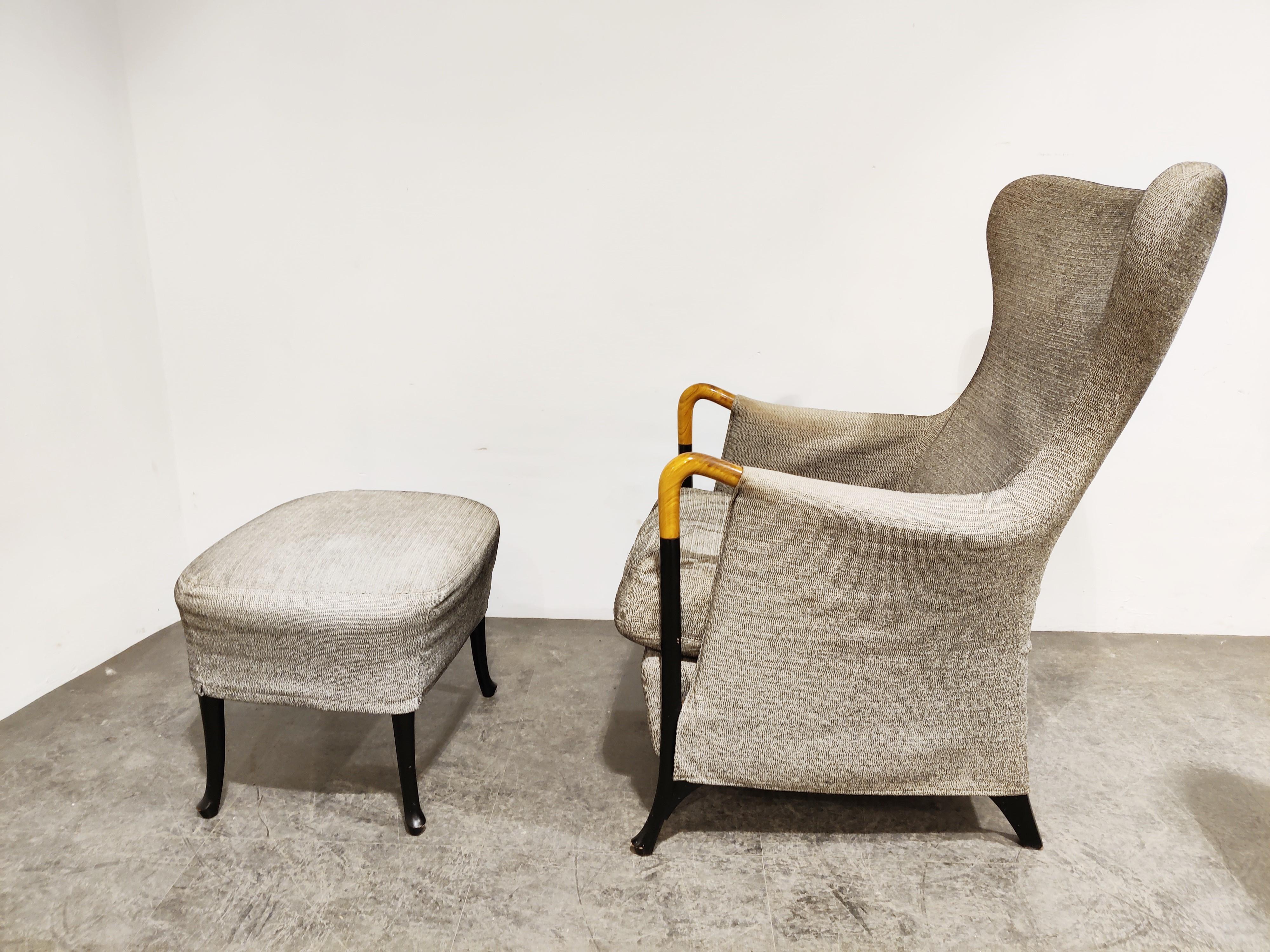 Progetti wingback Lounge Chairs by Umberto Asnago for Giorgetti, 1980s 2