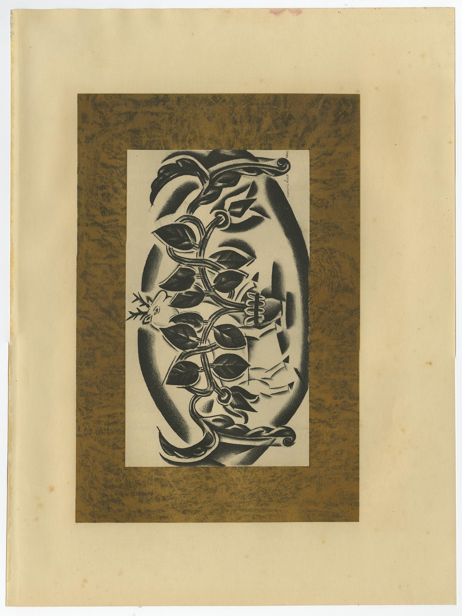 Programm eines Abendkonzerts, 1923: Avantgarde-Lithographie von Nathan Altmann im Angebot 1