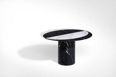 Proiezioni Side Table in Nero Marquina and Bianco Carrara Marble by Elisa Ossino