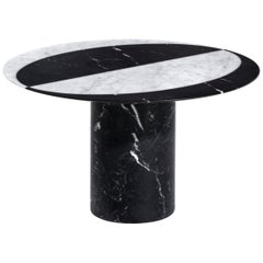 Proiezioni Side Table in Nero Marquina and Bianco Carrara Marble by Elisa Ossino