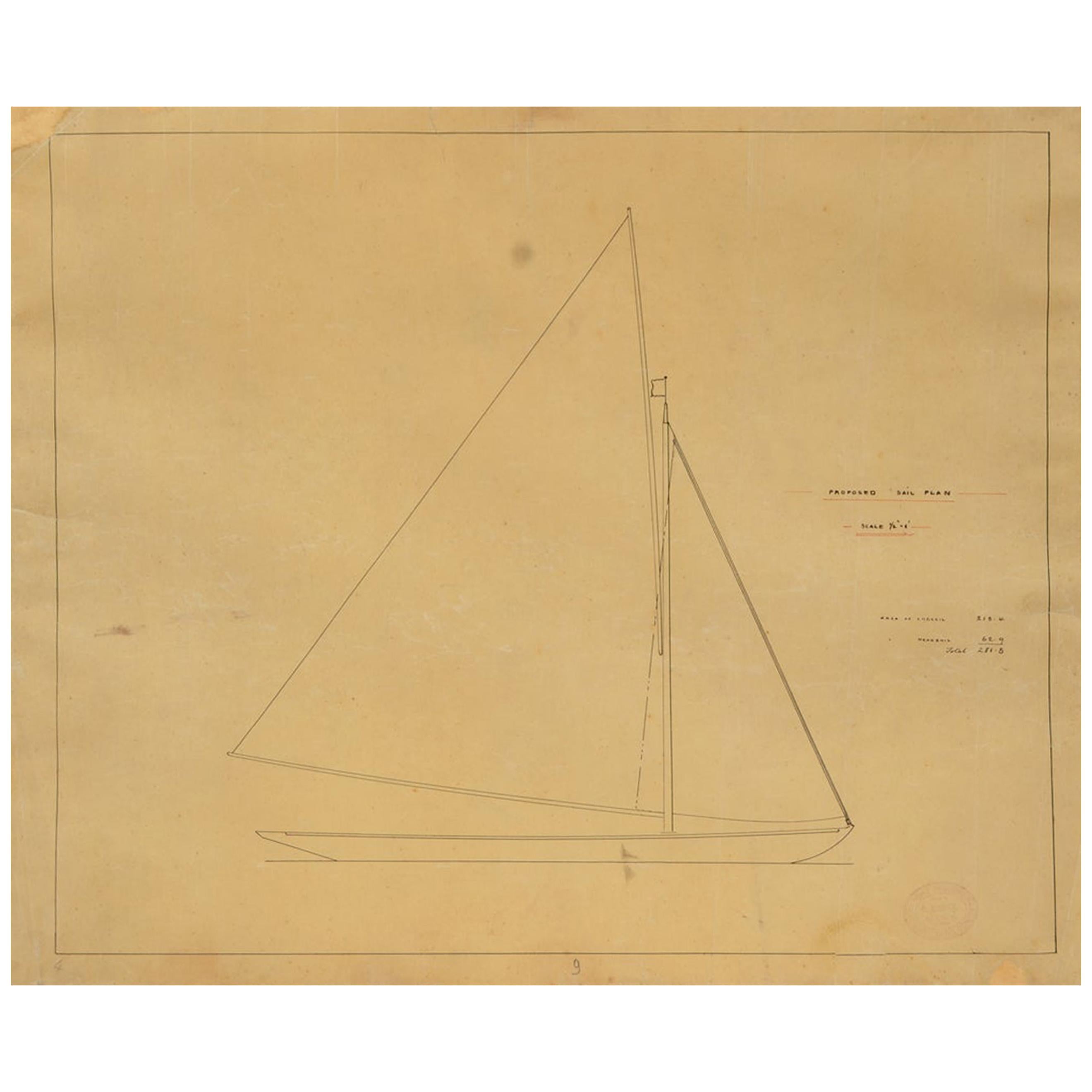 Late 19th century Nautical Project by Charles Sibbick from the Uffa Fox Archives For Sale