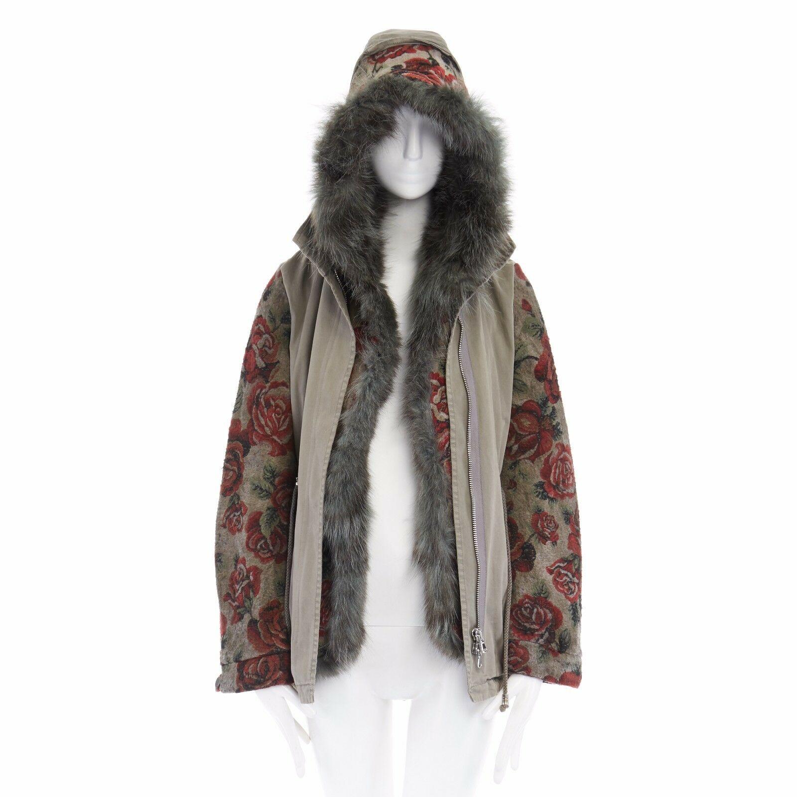 PROJECT FOCE SINGLESEASON khaki fur hood rose jacquard military parka IT40 US2 S 
Reference: WEYN/A00029 
Brand: Project Foce 
Material: Cotton 
Color: Green 
Pattern: Floral 
Closure: Zip 
Extra Detail: SINGLE SEASON parka. Washed khaki green