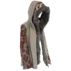 PROJECT FOCE SINGLESEASON khaki fur hood rose jacquard military parka IT40 US2 S