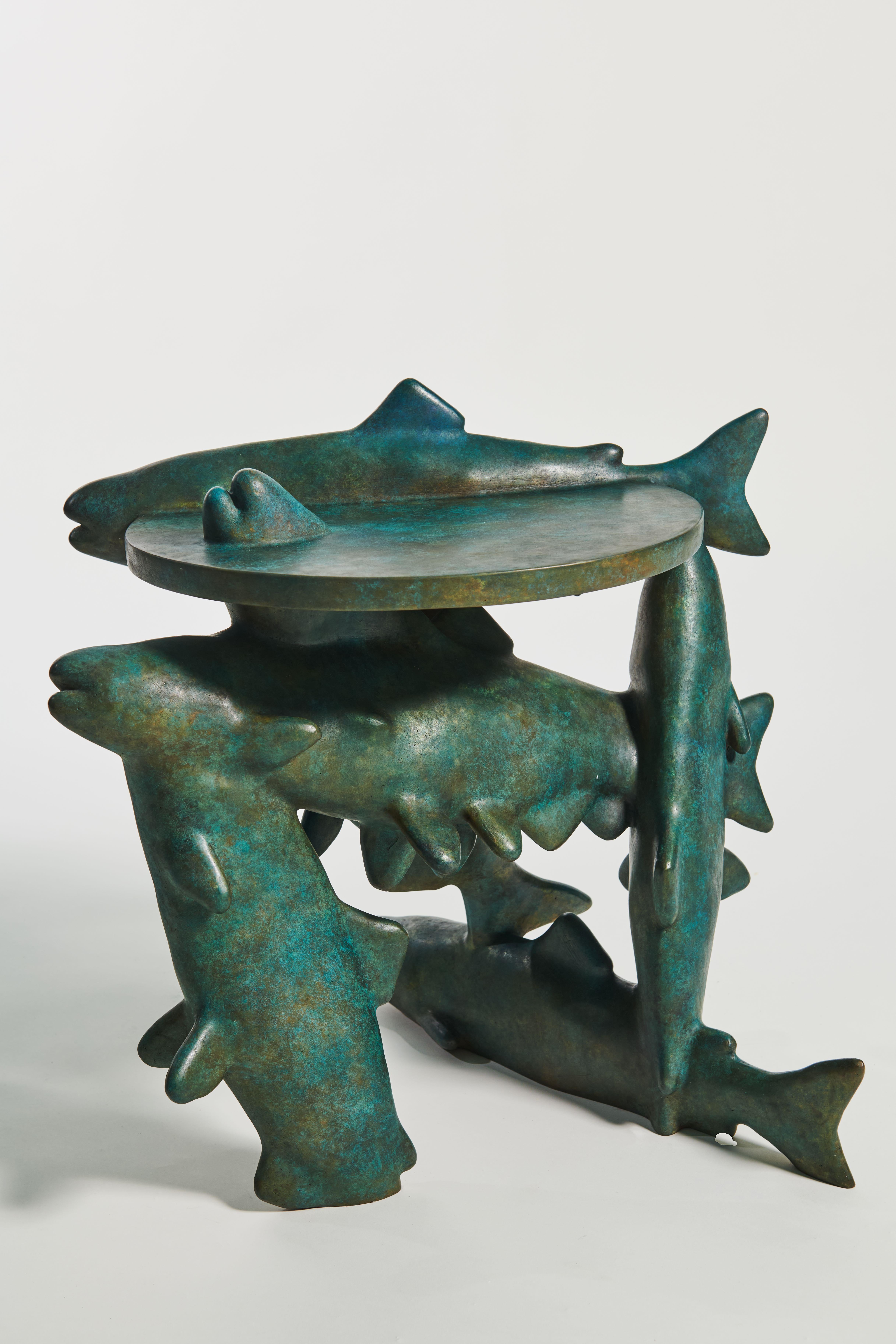 Europeo PROJECT MATERIA: Meld Fishies sculptural side table by Laurids Gallée in vendita