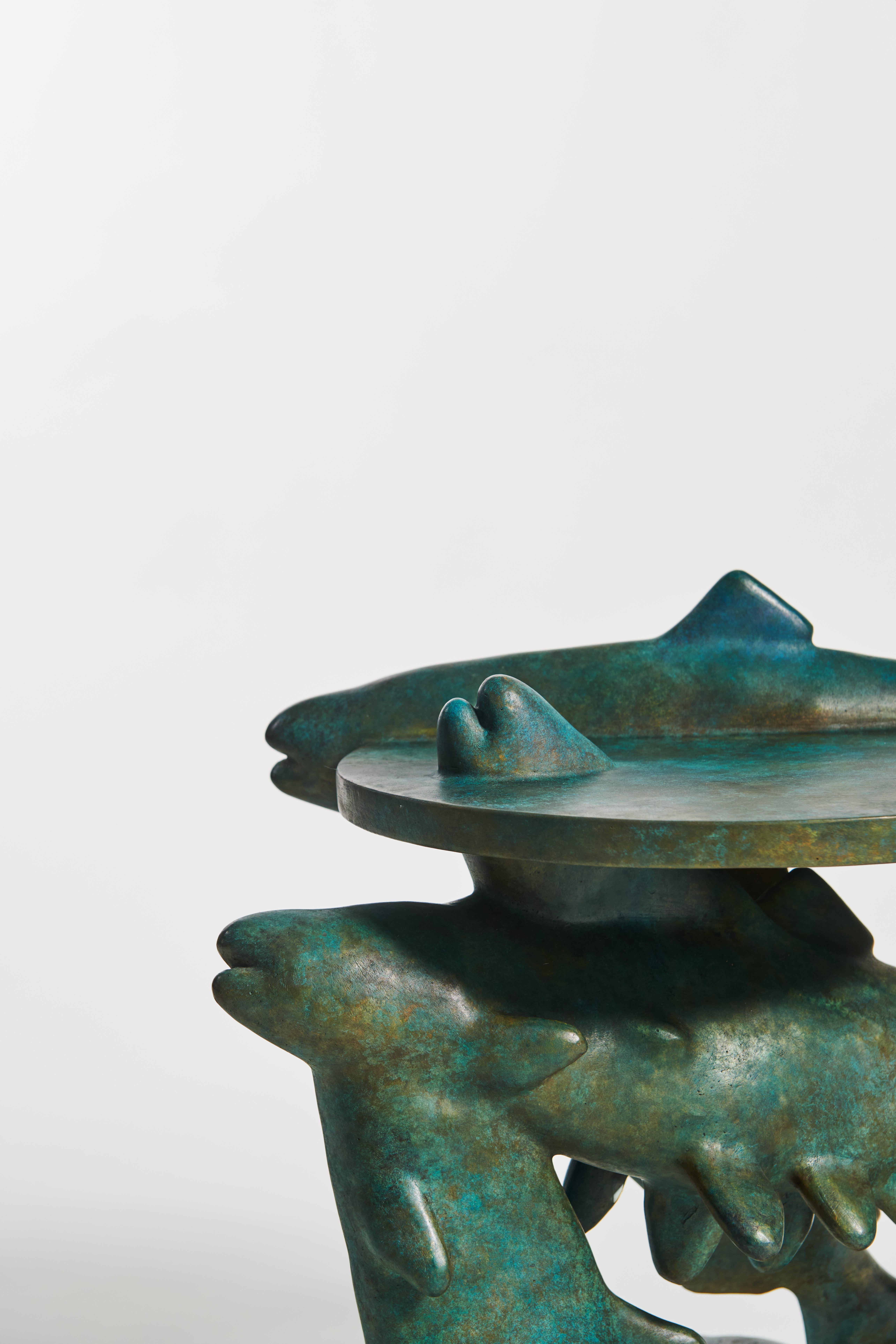 Bronzo PROJECT MATERIA: Meld Fishies sculptural side table by Laurids Gallée in vendita
