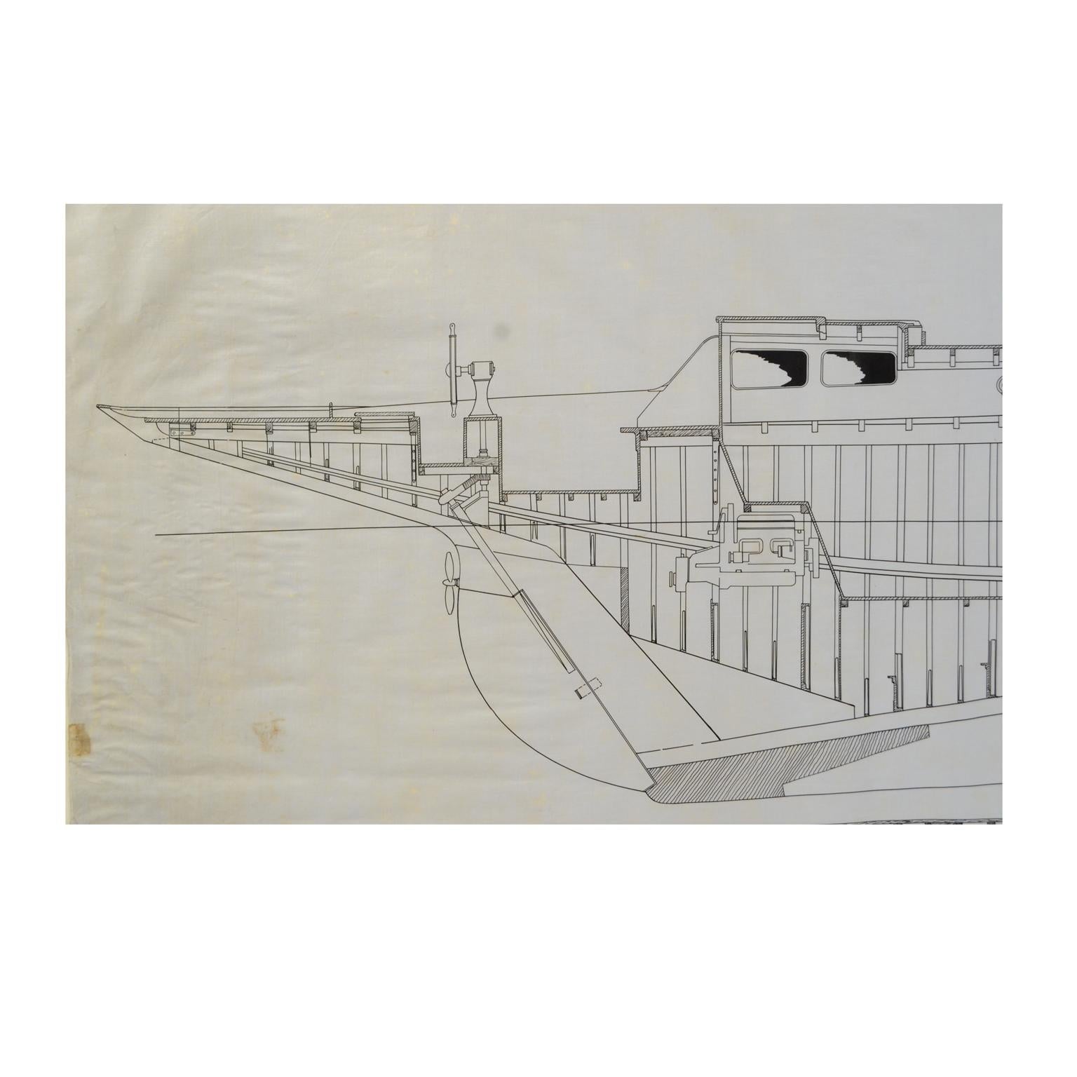 Projet nautique de 1949 du bateau à voile Northele par Berthon Uffa Fox, archives Bon état - En vente à Milan, IT