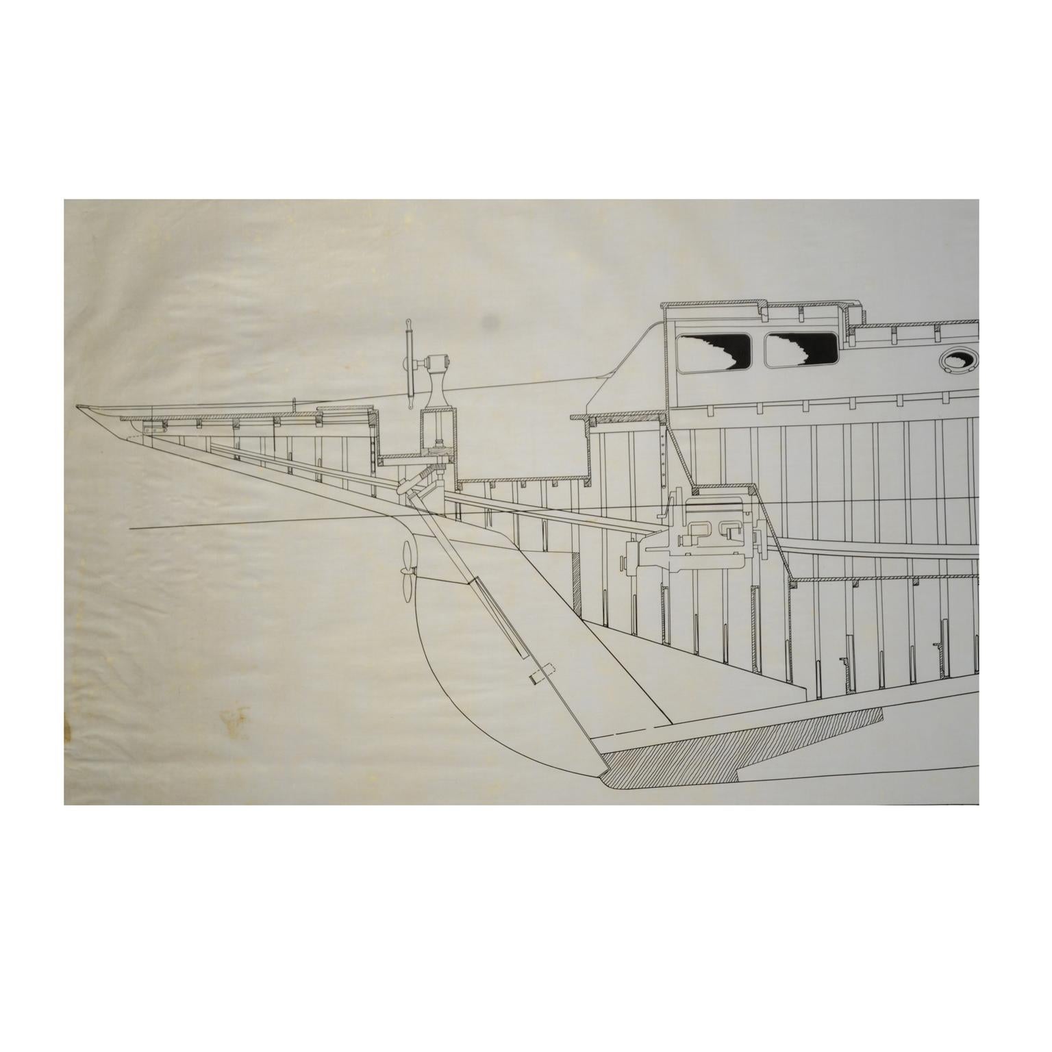 Projet nautique Northele des années 1949 par Berthon Boats archives Uffa Fox Bon état - En vente à Milan, IT