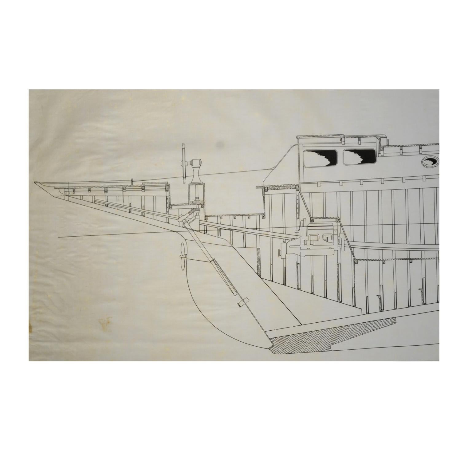 1949s Antique Northele Nautical Ship Project by Berthon Boats Uffa Fox archives en Bueno estado para la venta en Milan, IT